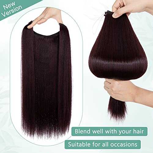 Premium Curly Synthetic Invisible Wire Hair Extensions - Seamless Clip-In Extensions for Volume & Length - Perfect for Parties, Weddings & Everyday Styling
