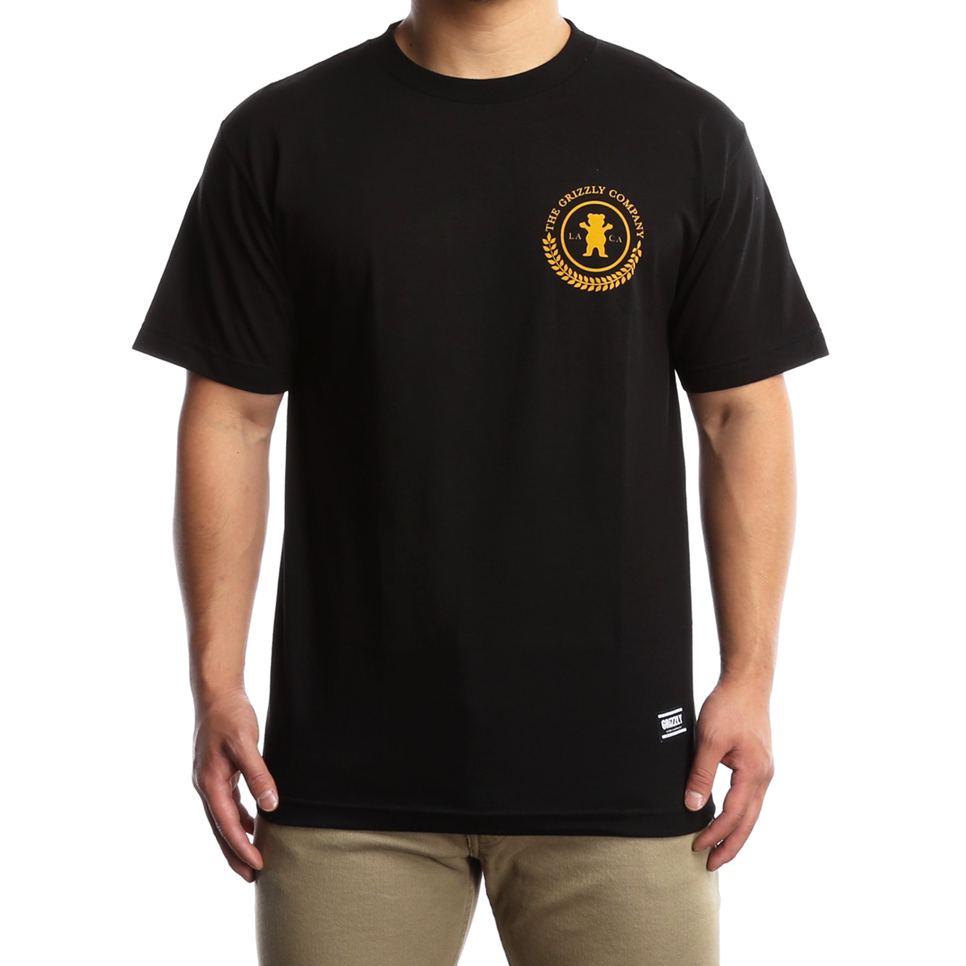 Grizzly Premium Short Sleeve T-Shirt for Men - Black - Comfortable Cotton Tee for Casual Wear, Gym, and Everyday Outfits