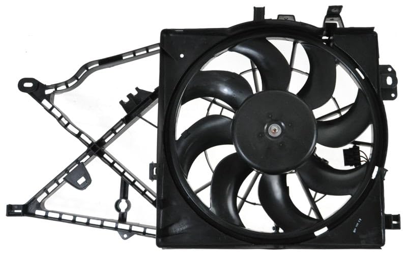 TRQ Rear Radiator Cooling Fan Assembly Replacement for 2001-2002 Saturn L100, 2001-2003 L200, 2001-2005 L300, 2000 LS/LS1/LS2/LW1/LW2/LW200/LW300 - GM3115135 - Perfect for Overheating Prevention & Engine Cooling System Repair