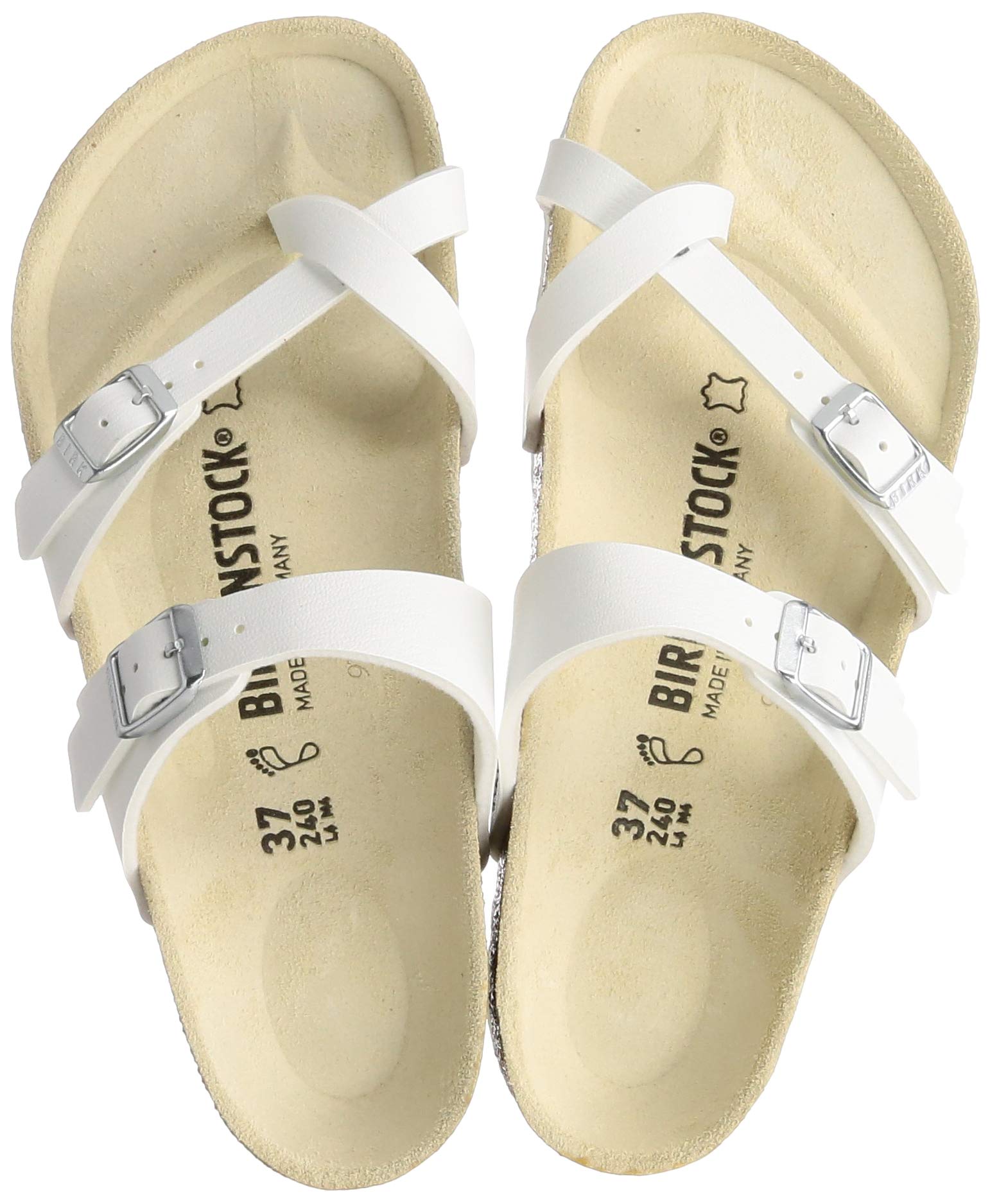 Original Birkenstock Mayari Sandals - Birko-Flor Narrow Width in White, Size 35 (Narrow) | Comfortable Summer Shoes for Women, Perfect for Beach, Vacation & Casual Wear