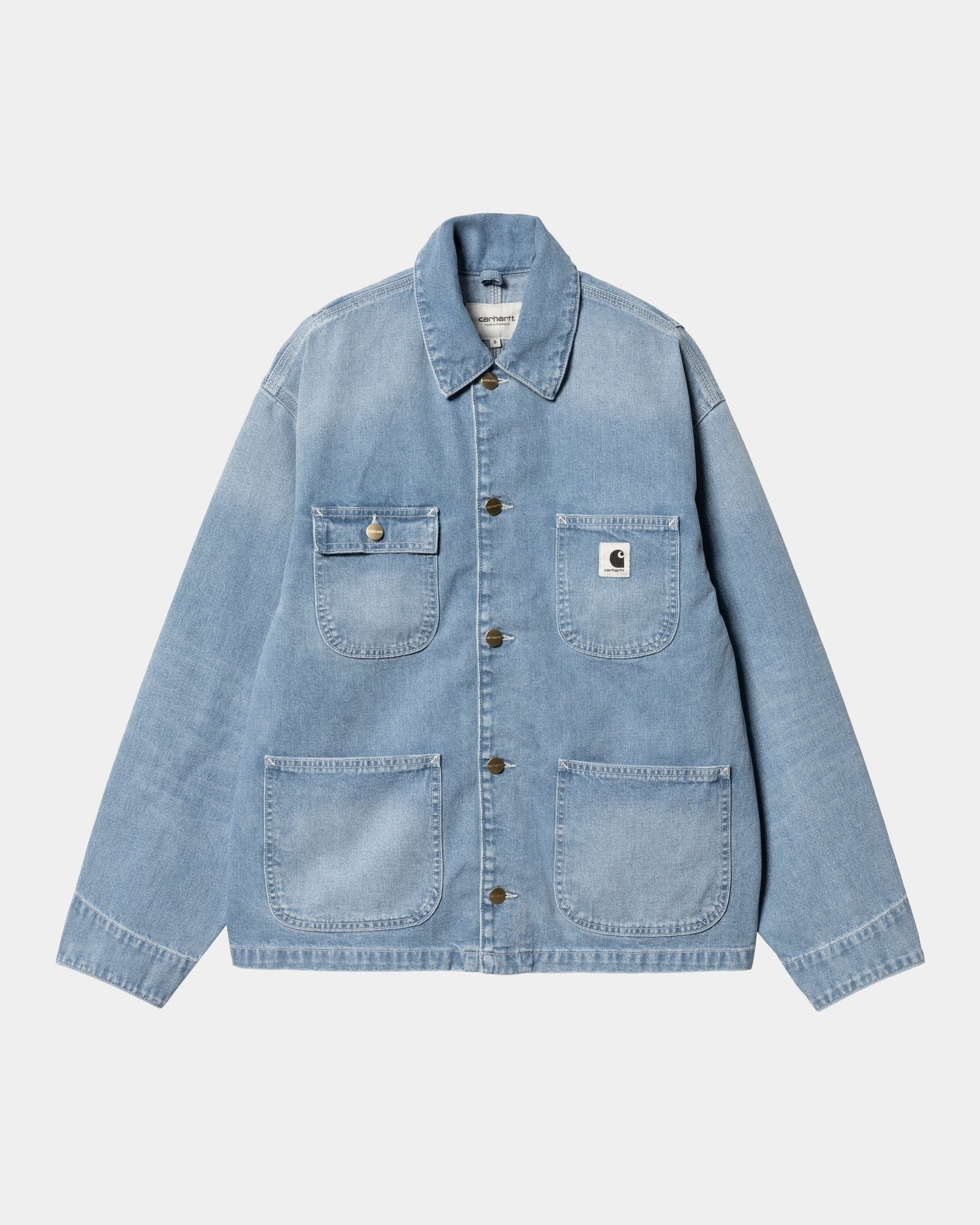 Women's OG Michigan Denim Jacket - Light Washed Blue Spring Coat | Casual Outerwear for Everyday Wear & Outdoor Activities