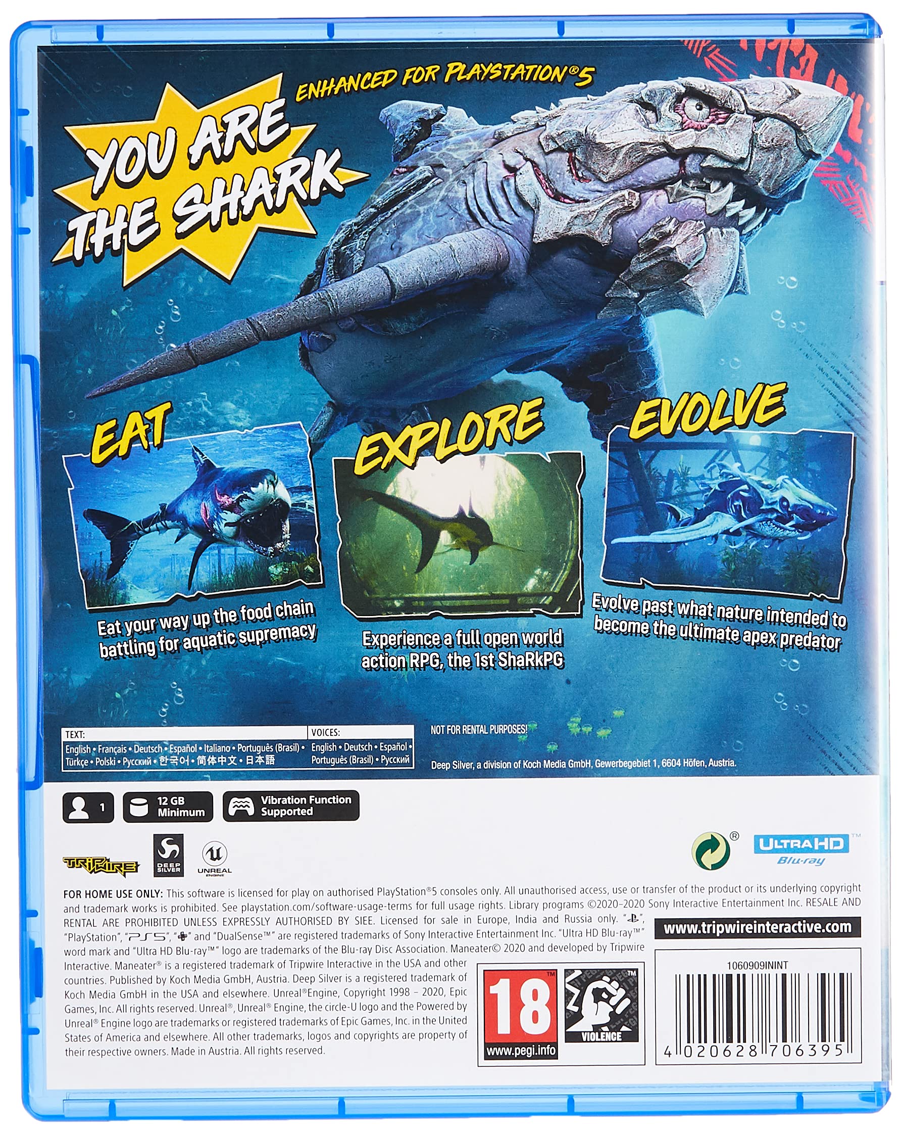 Maneater PS5 Game - Shark RPG Adventure for PlayStation 5 - Perfect for Horror & Action Game Fans - Great for Single Player Gaming Sessions