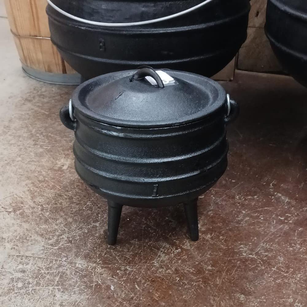 Lehman's 8 Inch Cast Iron Dutch Oven with Lid - 3 Quart Campfire Cooking Pot with 3 Legs for Outdoor, Backpacking & Survival | Perfect for Stews, Soups & Open Fire Cooking