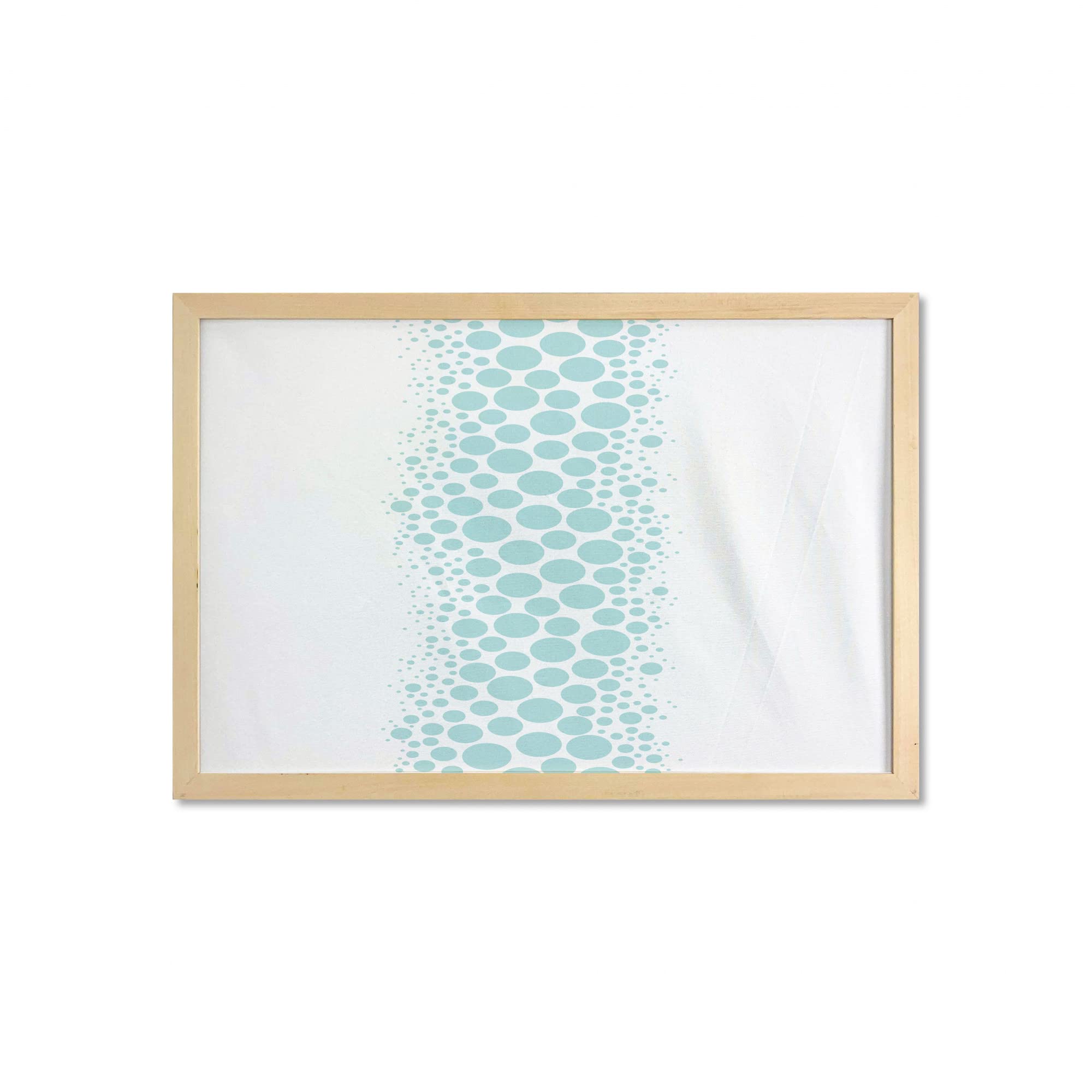 Ambesonne Under the Sea Wall Art with Frame - Ocean Themed Geometric Bubbles Print Fabric Poster for Bathroom, Living Room & Dorm Decor - 35