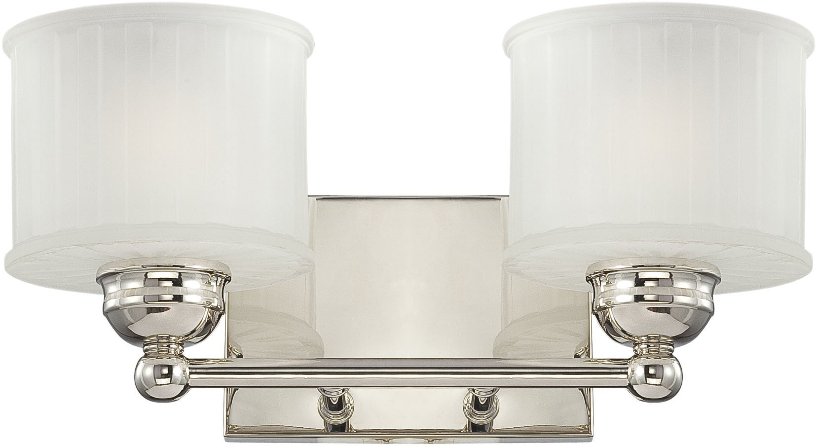 Minka Lavery 1730 Series 6732-1-613 Reversible Bathroom Vanity Light Fixture - 2-Light Polished Nickel - 200W - Perfect for Modern Bathrooms & Powder Rooms