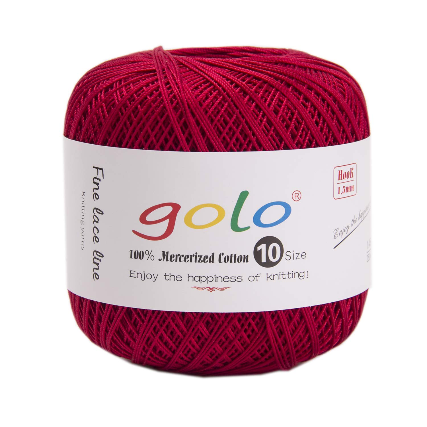 Golo Size 10 Crochet Thread - 192 Yards Wine Red Lace Yarn for DIY Crafts, Doilies, Table Runners & Home Decor