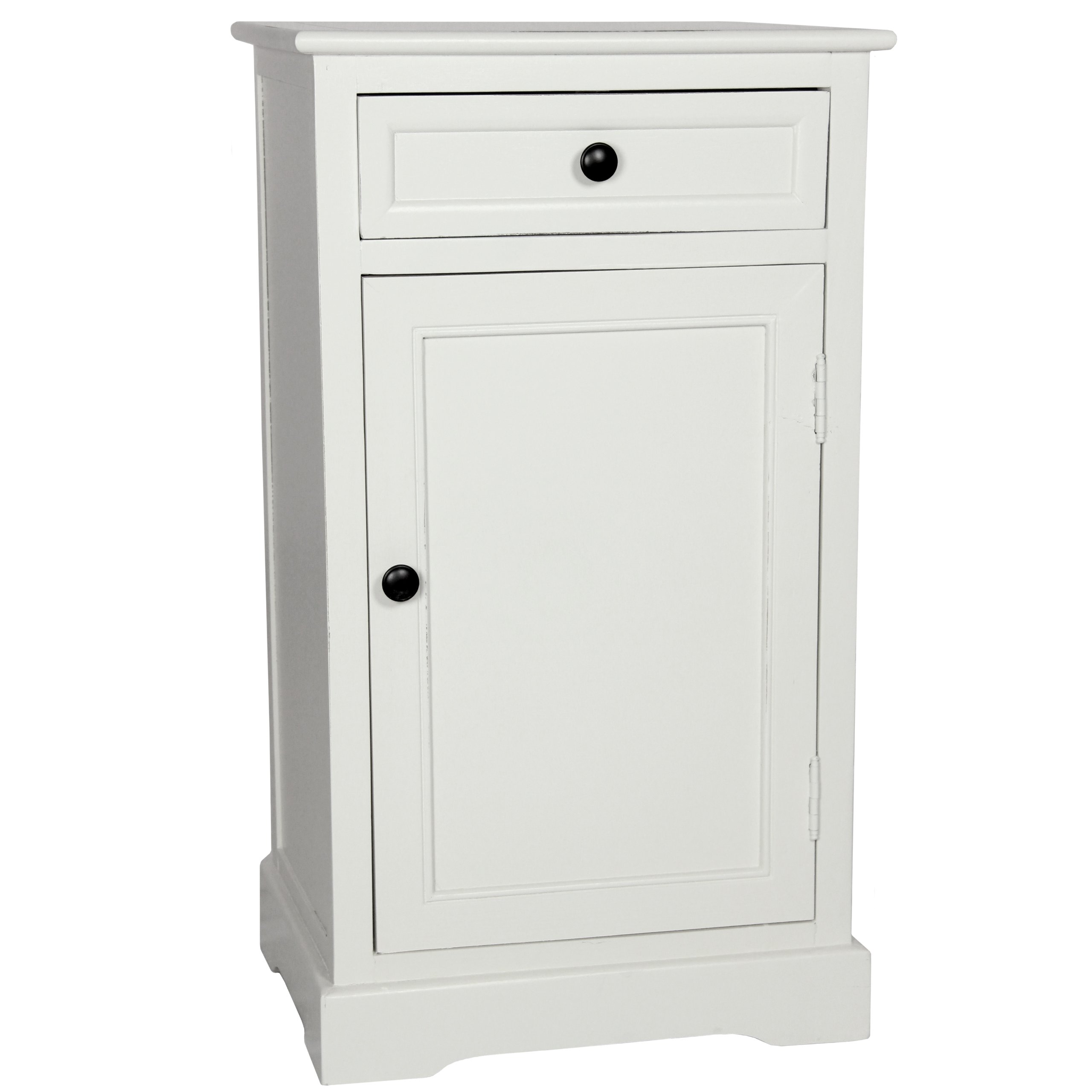 Classic Red Lantern Cherry Wood End Table - Small White Side Table for Living Room, Bedroom & Patio Decor