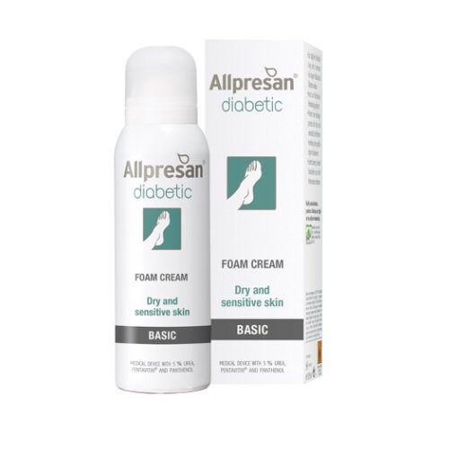 GlucoRx Allpresan Diabetic Foot Care Foam Cream - 300ml for Dry & Cracked Skin Relief - Moisturizing Treatment for Diabetic Feet - Ideal for Daily Foot Care Routine