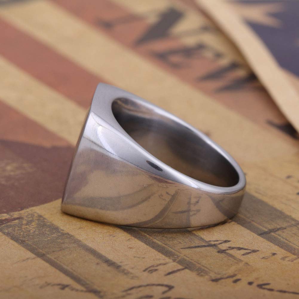 Polished Sigil Prosperity Jupiter Symbol Engraved Stainless Steel Ring for Men & Women - Perfect for Spiritual Protection, Wealth Attraction & Fashion Jewelry