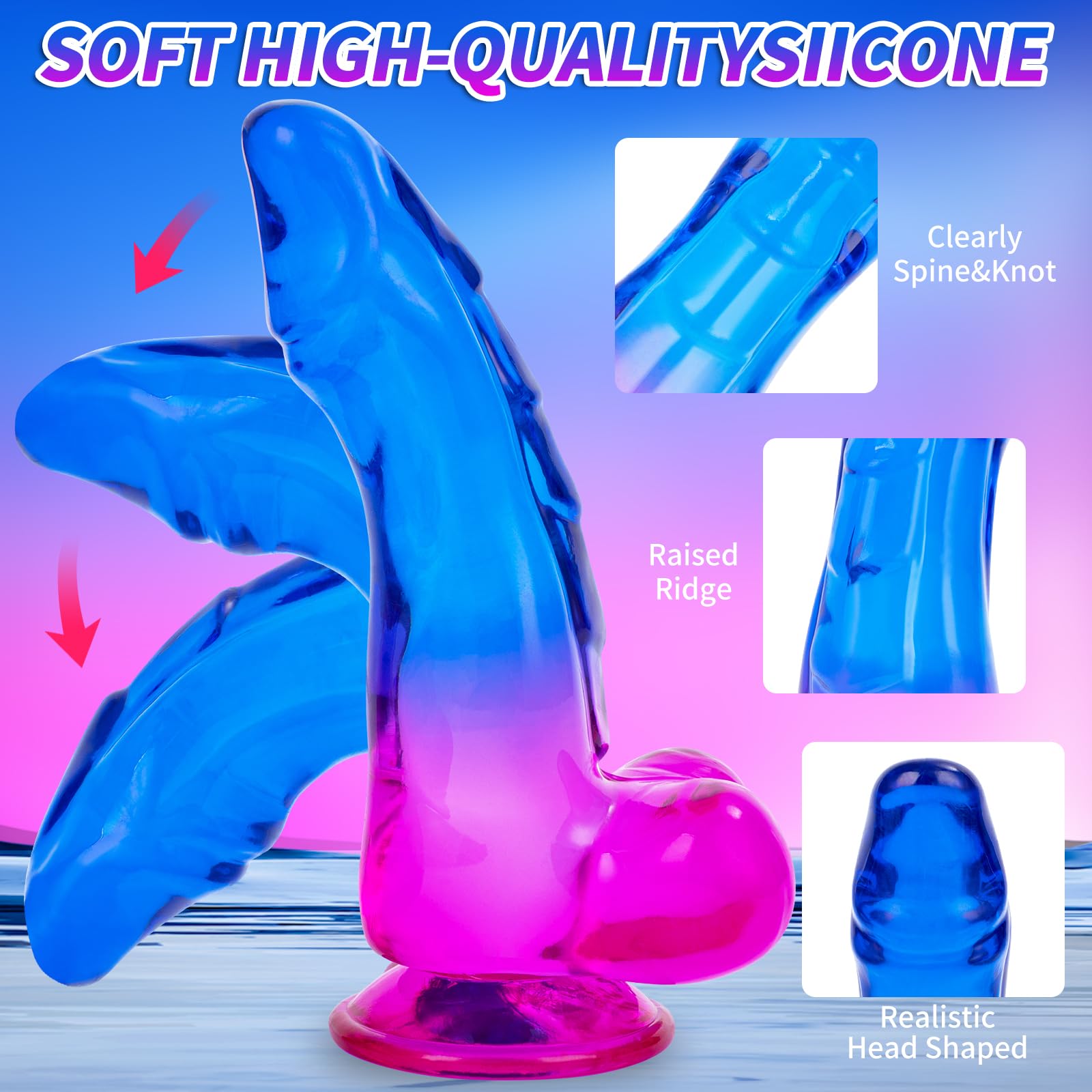 7.8 Inch Realistic Fantasy Dragon Dildo with Strong Suction Cup - Thick Adult Sex Toy for Vaginal & Anal Stimulation - Perfect for Women, Couples & Fantasy Role Play in Bedroom