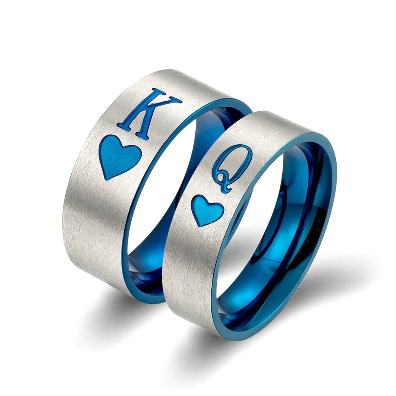 Heart Engraved Couple Rings - Matching Titanium Bands for Men & Women | Wedding, Anniversary Gift