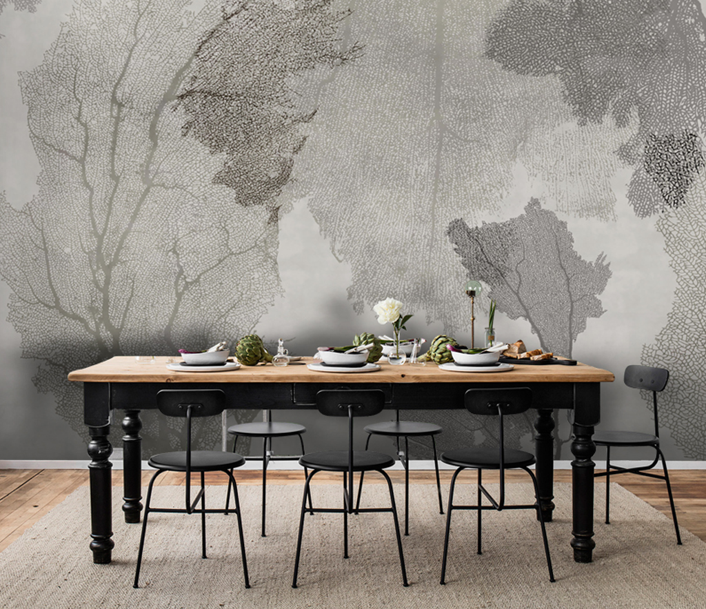 Trace Textured Tree Wallpaper Murals - Nature-Inspired Peel & Stick Wall Décor for Living Room, Bedroom & Nursery | Easy DIY Home Decoration