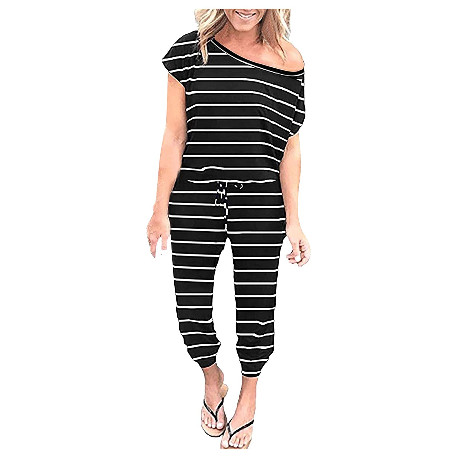 Women's Fitted Jumpsuit with Elastic Waist, Batwing Sleeves & Long Pockets | Stylish Vetement One-Piece for Ladies | Perfect for Casual Wear, Office Outfits & Night Out