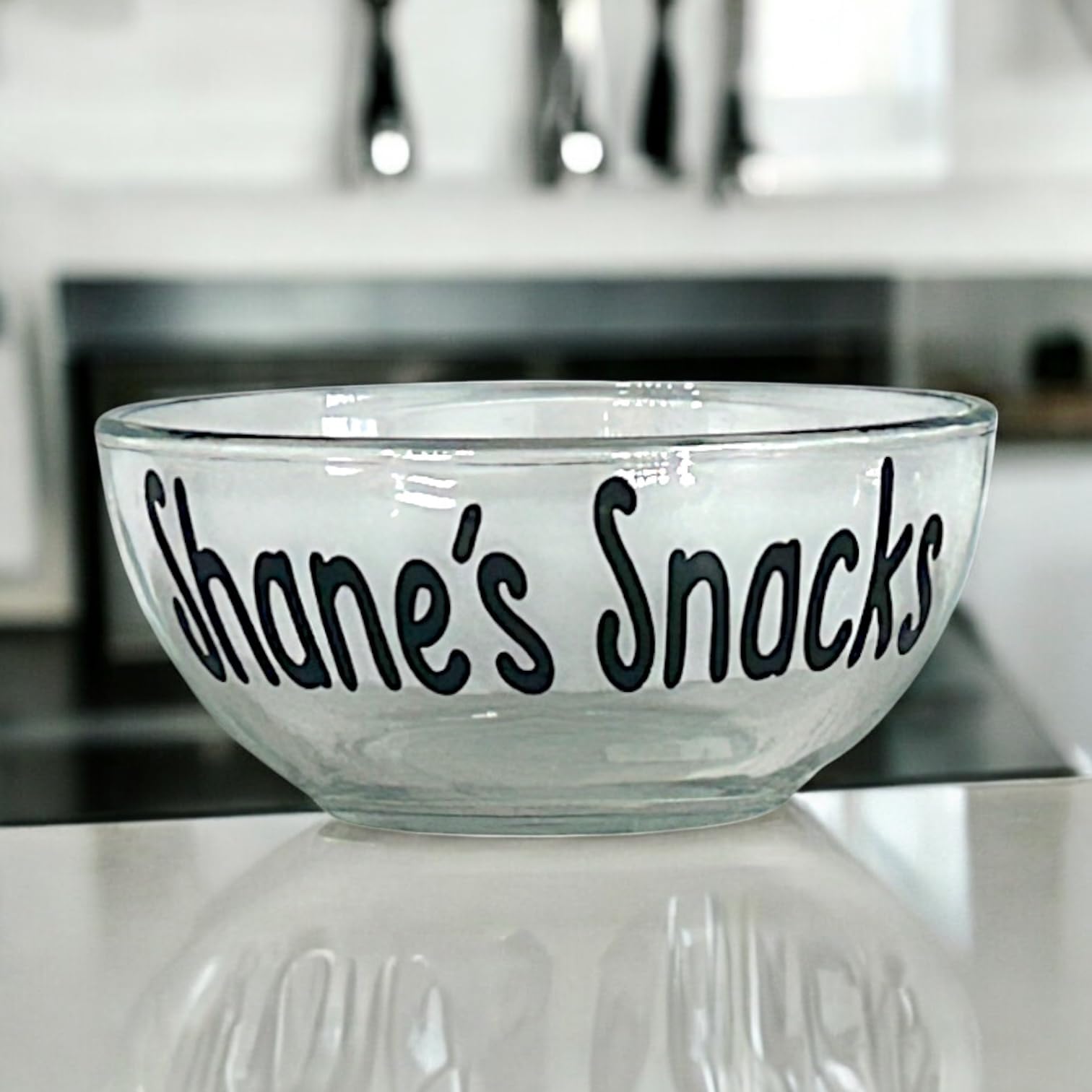 Personalized Glass Ice Cream Bowl - Custom Gift for Grandpa, Grandma, Mom, Dad, Papa or Pappy - Perfect for Cereal, Candy & Snacks - Ideal for Family Gatherings & Special Occasions