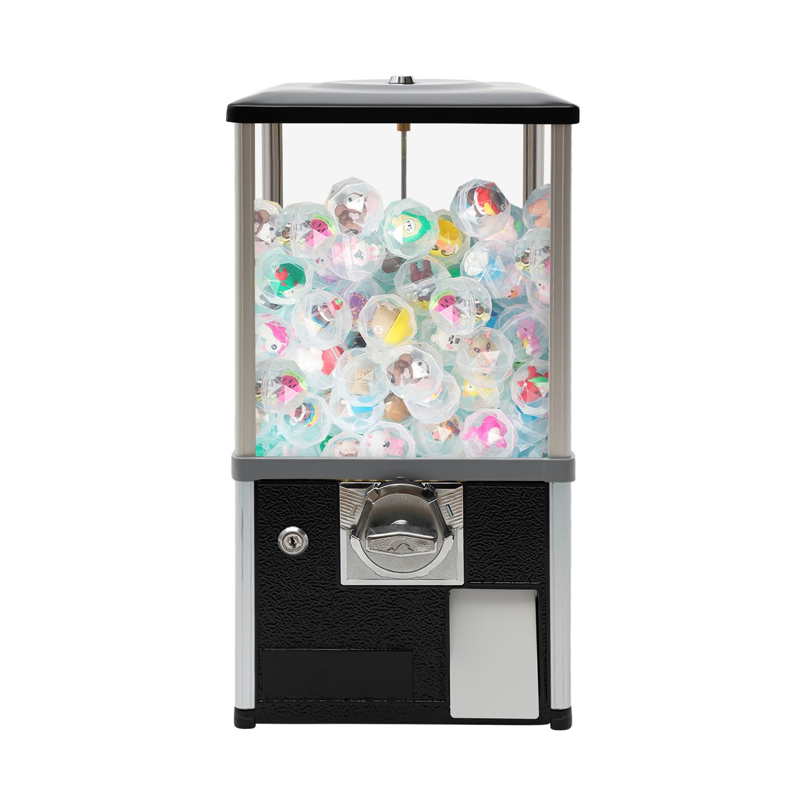 25-Cent Capsule Vending Machine - Commercial Large Capacity Gumball Dispenser for Arcades, Retail Stores & Amusement Parks | Perfect for Kids' Prizes, Toy Sales & Customer Attraction (Black)