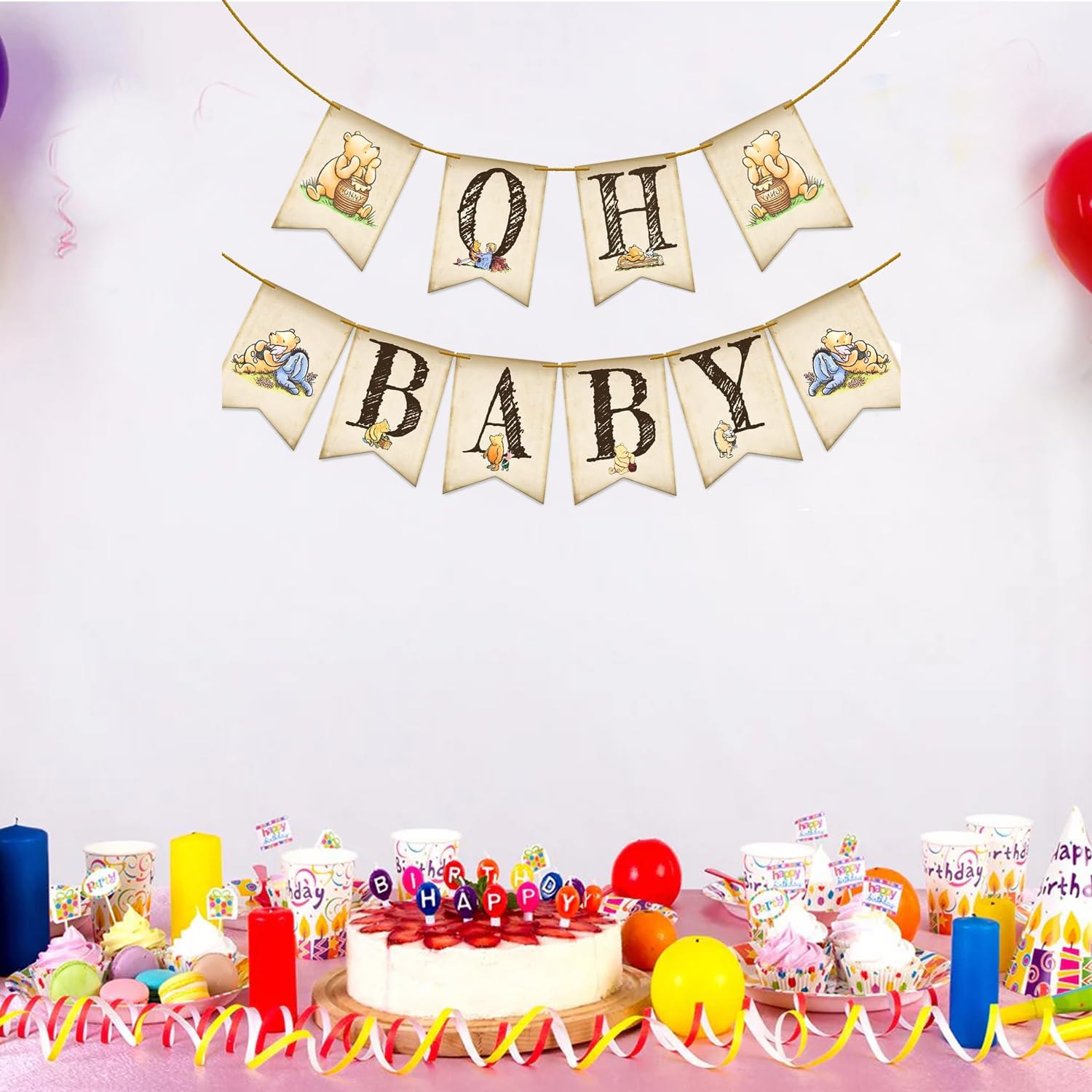 Winnie the Pooh Baby Shower Banner - Classic Pooh Nursery Decor for Baby Showers & Birthday Parties | Perfect for Gender Reveals, First Birthdays & Nursery Wall Decor