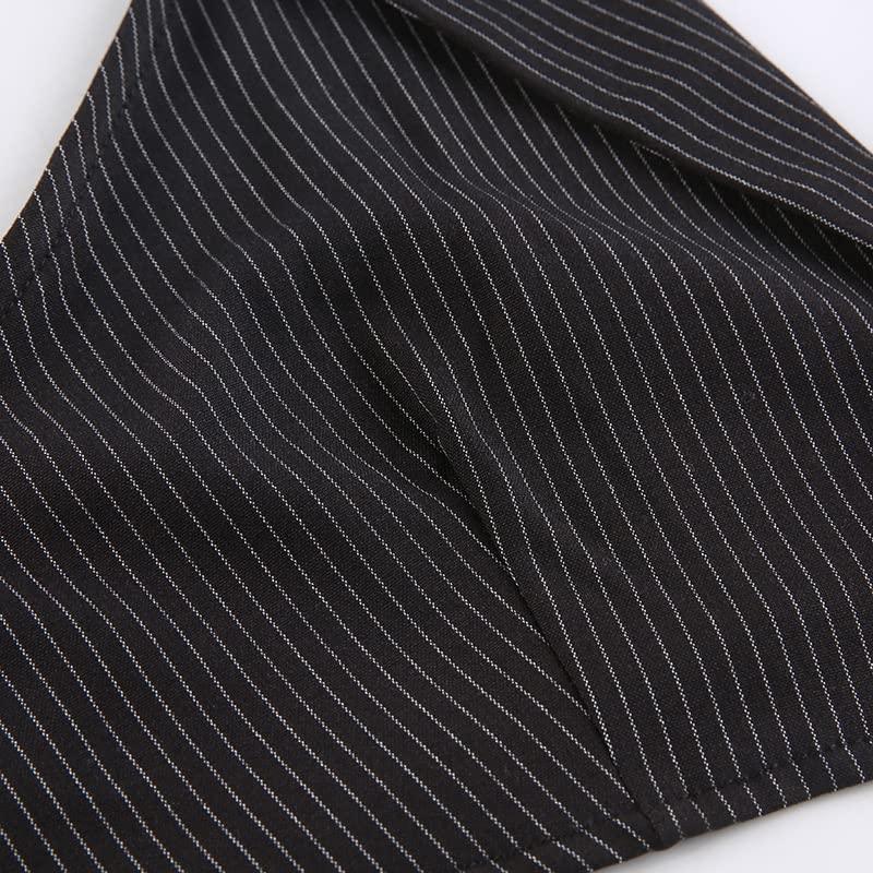 Women's Y2K Vintage Striped Halter Crop Top - 90s Retro Aesthetic Suit Collar Camisole & Tube Top | Perfect for Casual Outfits, Summer Parties & Streetwear Fashion