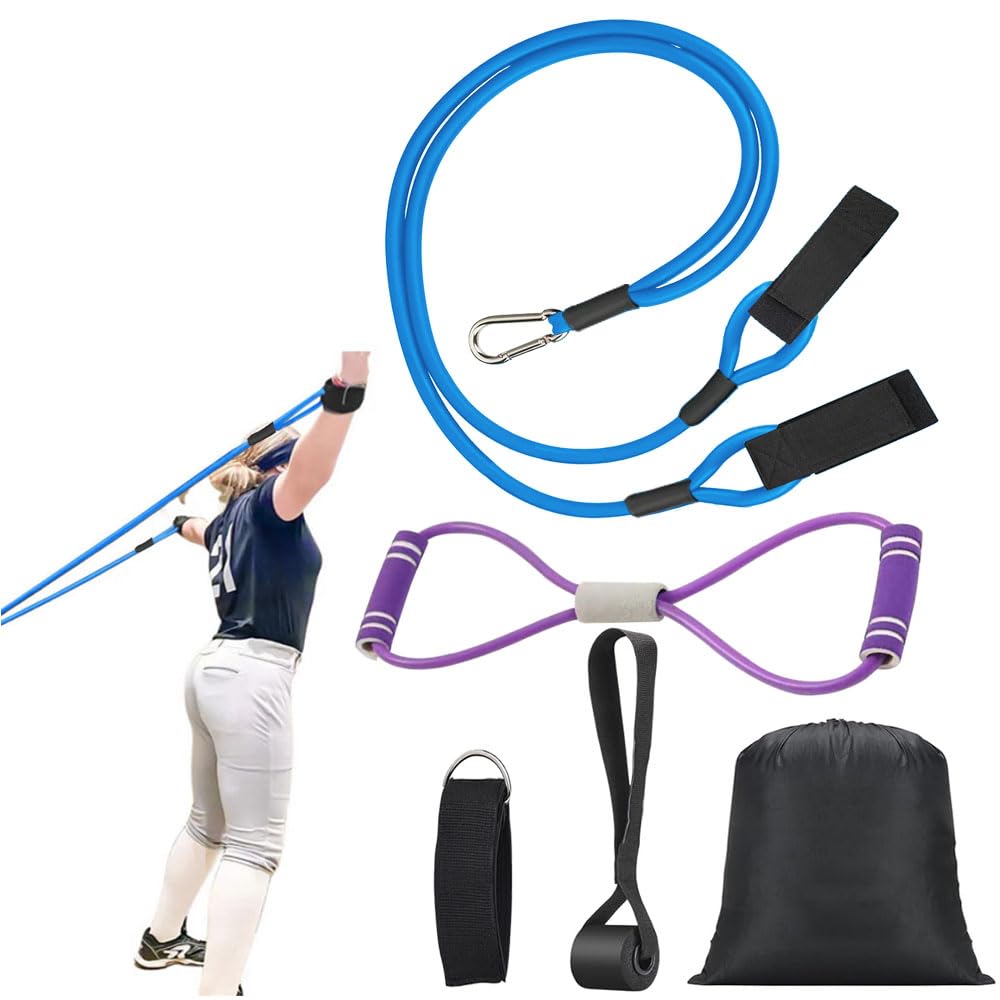 Baseball & Softball Resistance Training Bands - Pitching Trainer for Arm Strength & Throwing Warm Up | Professional Baseball Training Equipment for Pitchers | Perfect for Pre-Game Stretching & Strength Building Exercises