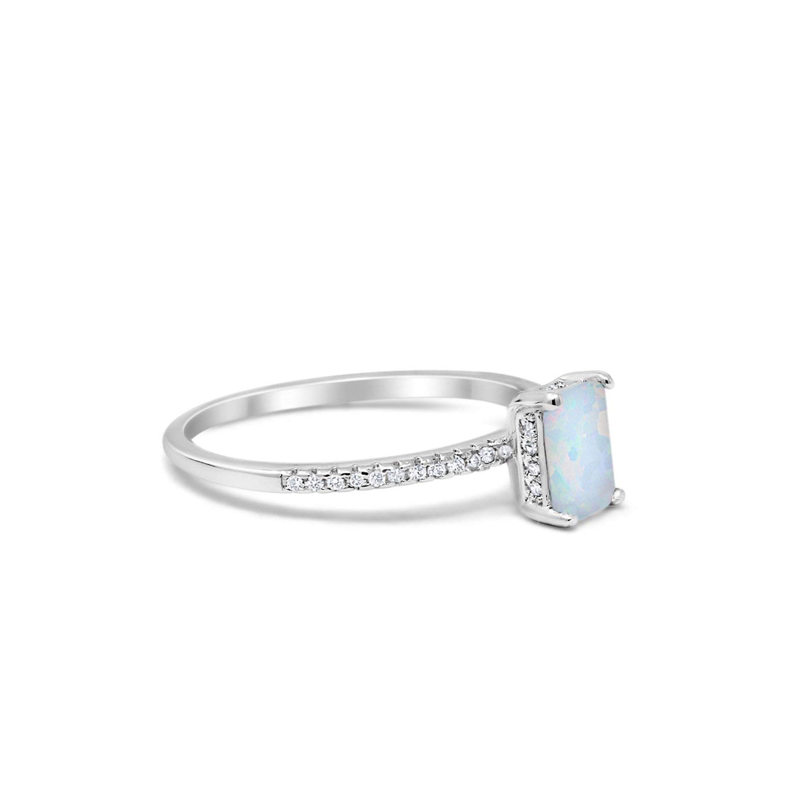Blue Apple Co. Art Deco Radiant Cut Wedding Engagement Ring - 925 Sterling Silver Round Cubic Zirconia for Women - Perfect for Proposals, Anniversaries & Special Occasions