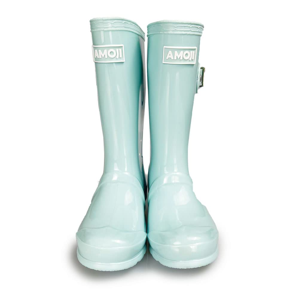 Amoji Girls' Easy-On Rain Boots for Kids - Waterproof & Comfortable for School, Play & Outdoor Adventures