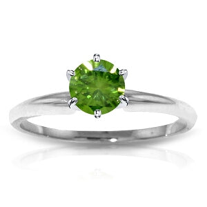0.5 Carat 14K Solid White Gold Solitaire Ring with 0.50 Carat Natural Green Diamond | Elegant Engagement & Wedding Ring for Women | Perfect Gift for Anniversary, Proposal & Special Occasions