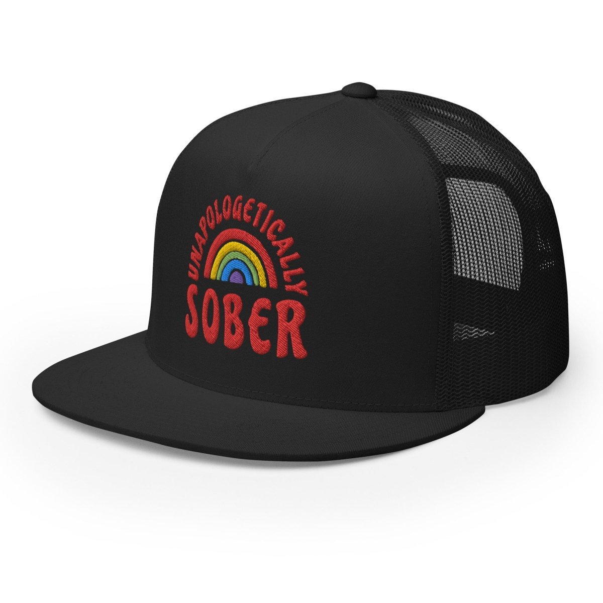 Unapologetically Sober Embroidered Trucker Hat - Stylish Recovery Support Cap for AA Meetings & Sober Living - Perfect for Addiction Recovery Gifts & Sober Life Celebration