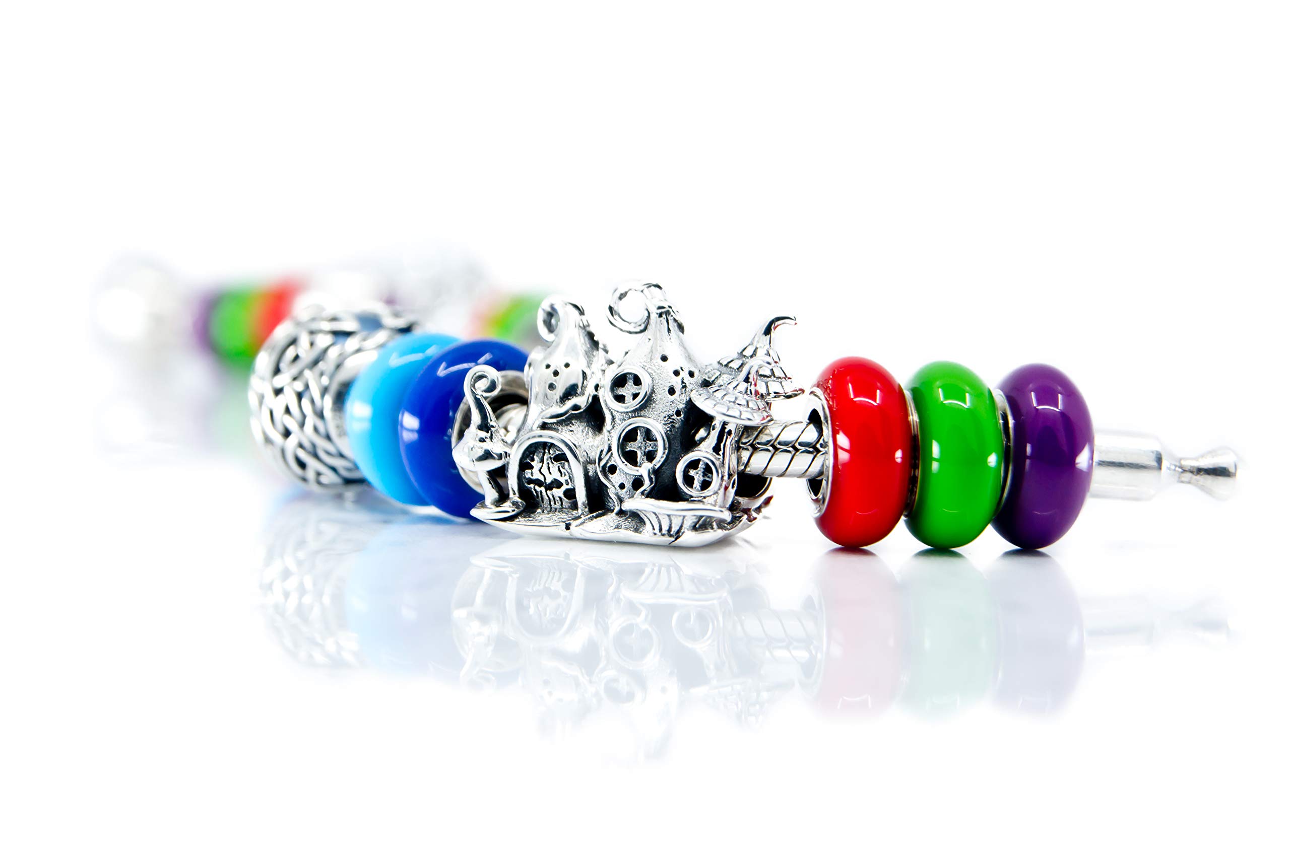 Fairy Castle Sterling Silver Charm Bead S925 | Princess Castle Pendant Necklace | Fantasy Cottage Ghost House Jewelry | Halloween Gift for Women | Perfect for Costume Parties, Cosplay & Gothic Fashion