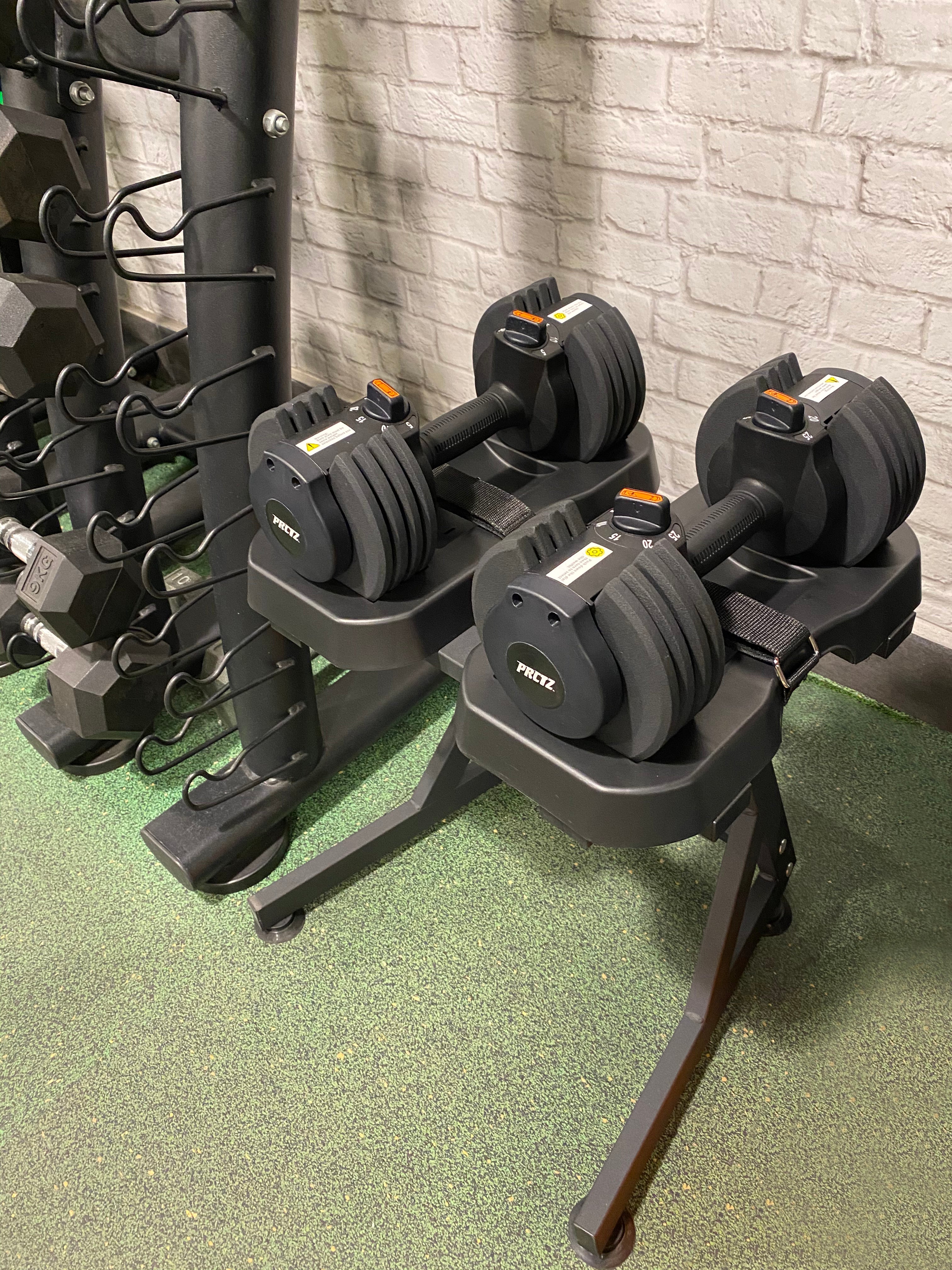 PRCTZ 5-25lb Adjustable Dumbbell Set with Stand - Quick Select Weight System for Home Gym, Strength Training & Full Body Workouts