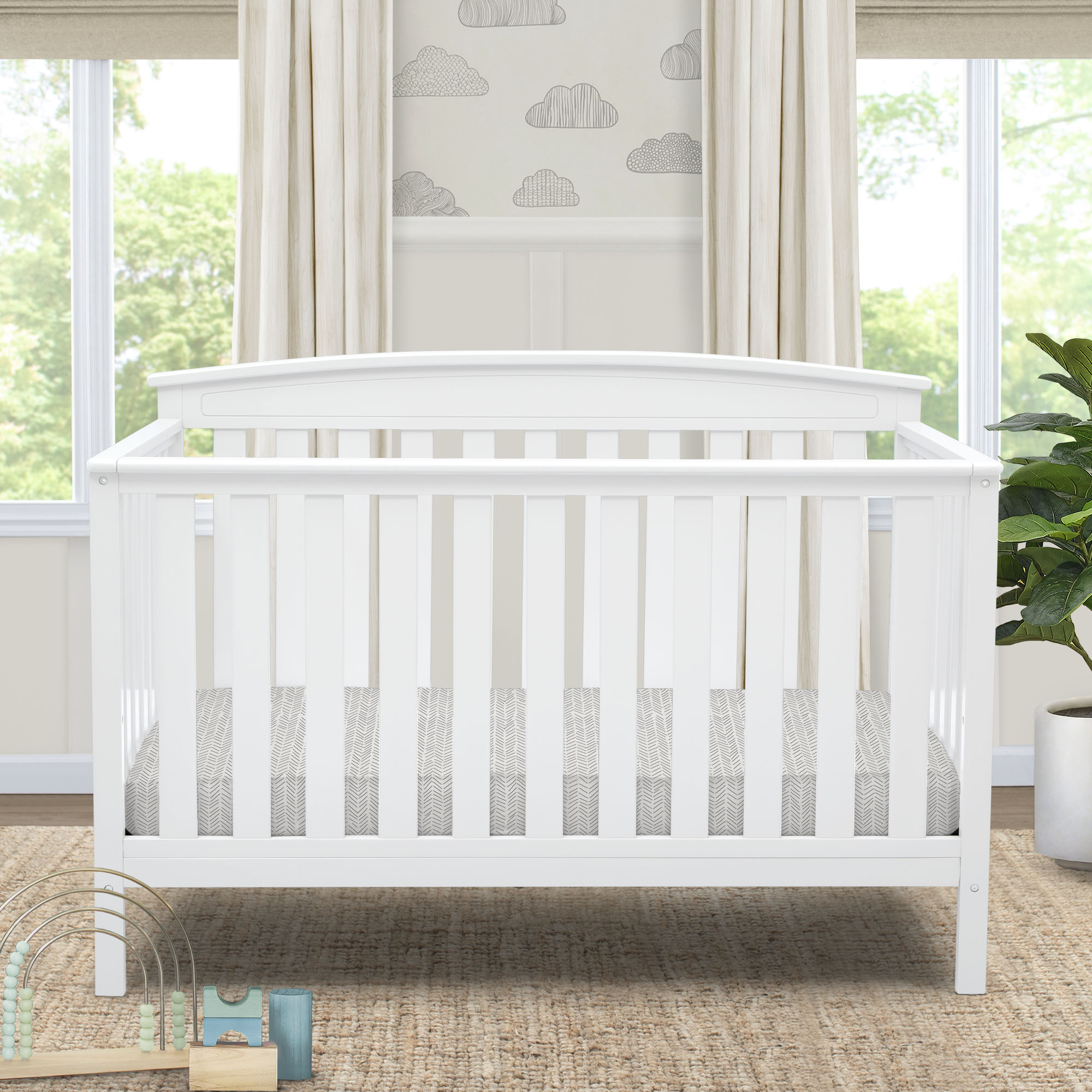 Gateway 4-in-1 Convertible Baby Crib - Toddler Bed, Daybed & Full-Size Bed | Safe & Stylish Nursery Furniture for Boys & Girls | Perfect for Newborns to Teens