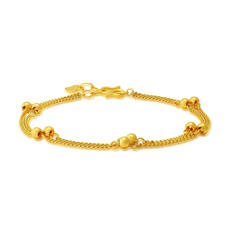 24K Pure Gold Bracelet for Women - 999 Solid Real Gold Bangle, Elegant Romantic Classic Jewelry Gift for Her - Perfect for Anniversaries, Birthdays & Special Occasions (2023 New Arrival)
