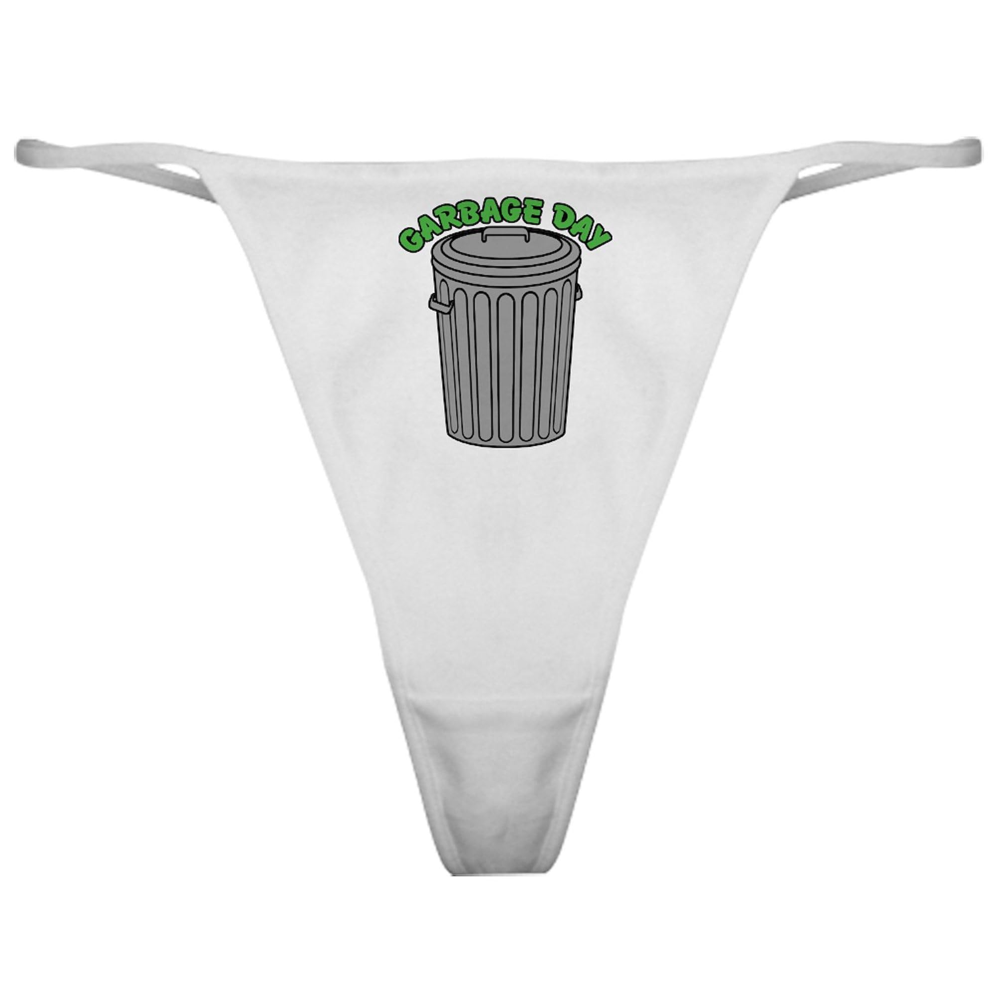 Garbage Day Trash Can Classic Thong Underwear for Women | Funny Novelty Panties | Comfortable Lingerie for Parties & Gifts