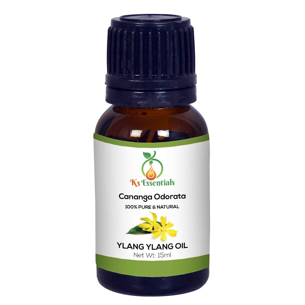 Ks Essentials Ylang Ylang Essential Oil 100% Pure Natural Undiluted Therapeutic Grade (15ml) for Aromatherapy, Massage & Relaxation