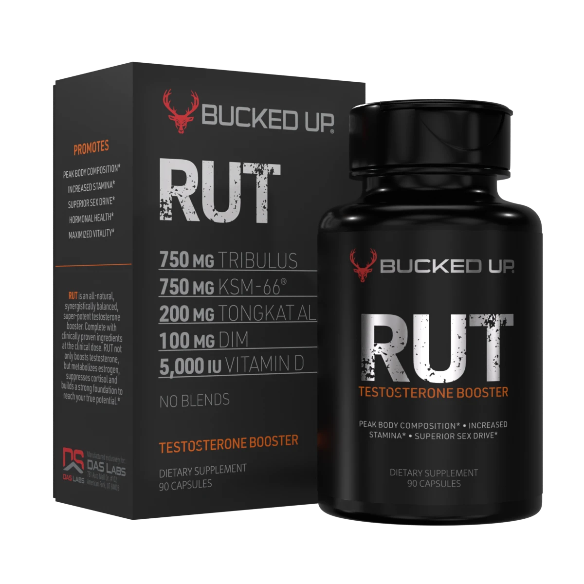 Bucked Up RUT 90 Capsules - Natural Energy & Focus Supplement for Workout, Gym & Daily Performance - Boost Stamina & Mental Clarity
