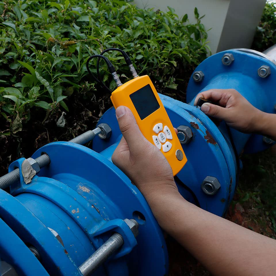 Digital Ultrasonic Thickness Gauge - 0.8-350mm (0.03-13.77in) Range, 0.01mm Resolution - Metal, Plastic, Ceramic & Glass Thickness Tester - Industrial & DIY Material Measurement Device for Pipes, Tanks, Automotive Parts & Construction Materials
