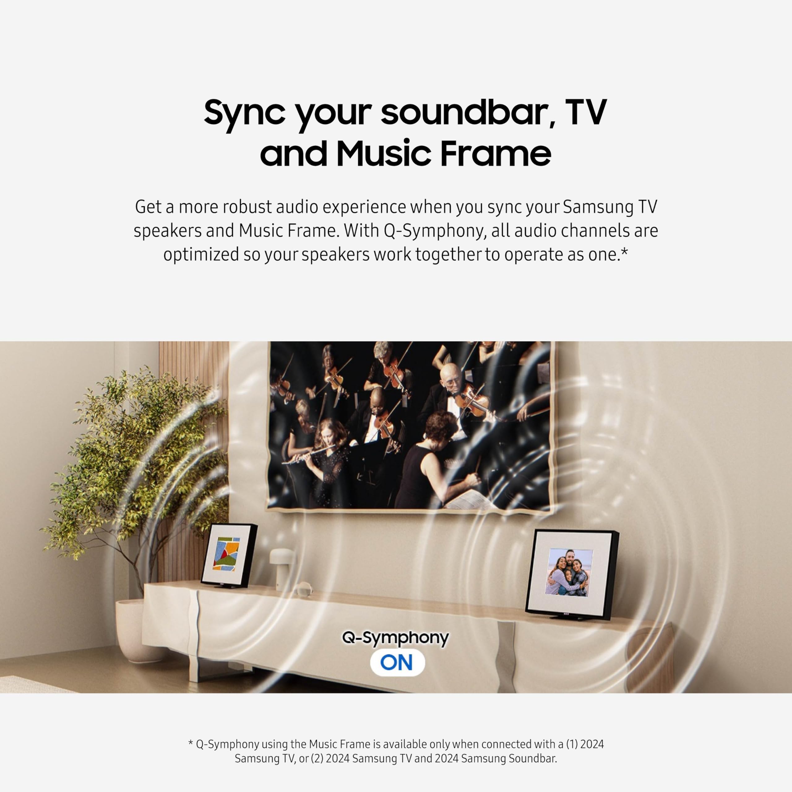 Refurbished Samsung LS60D Music Frame Smart Speaker - HW-LS60D/ZA | Wireless Bluetooth Audio System for Home Theater & Living Room Decor