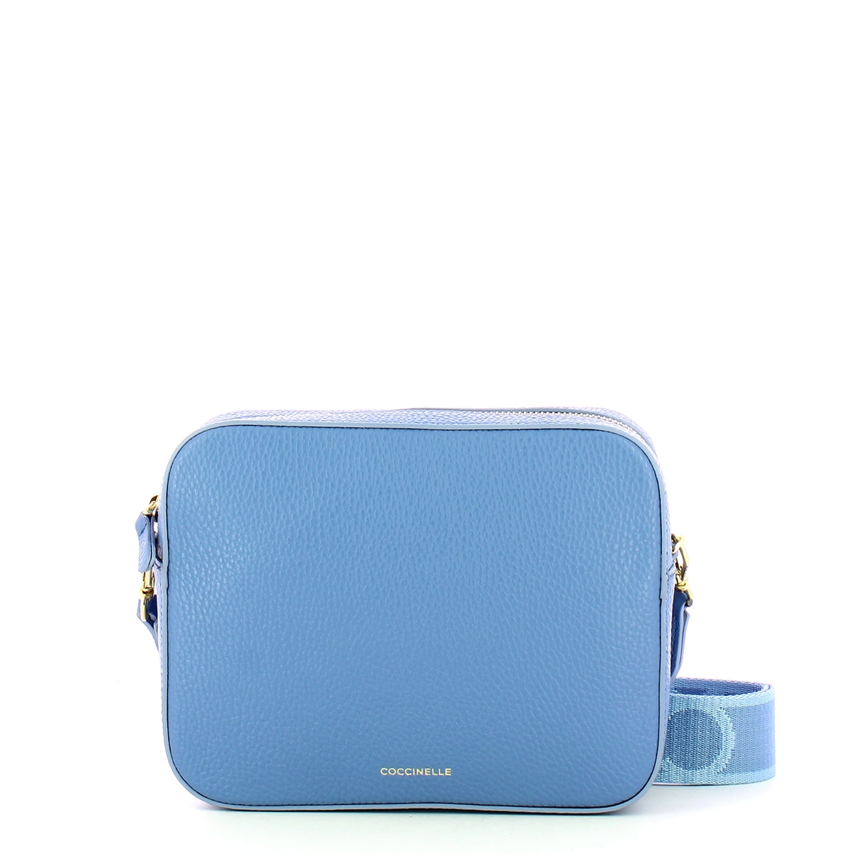 Coccinelle Tebe Azul Medium Crossbody Bag for Women | MN555M301 | Blue Leather Purse | Perfect for Travel, Work & Everyday Use