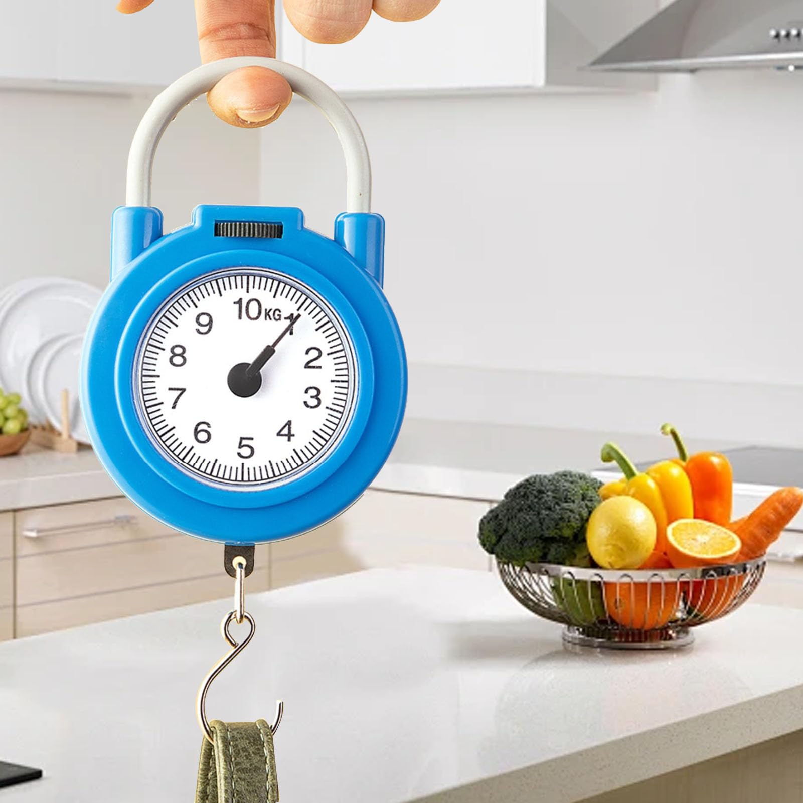 Portable Handheld Dial Scale - Digital Fishing & Kitchen Hanging Scale for Cooking, Groceries, Luggage & Outdoor Use (0.1oz-110lb) | Multi-Purpose Weight Measurement for Home, Travel & Camping
