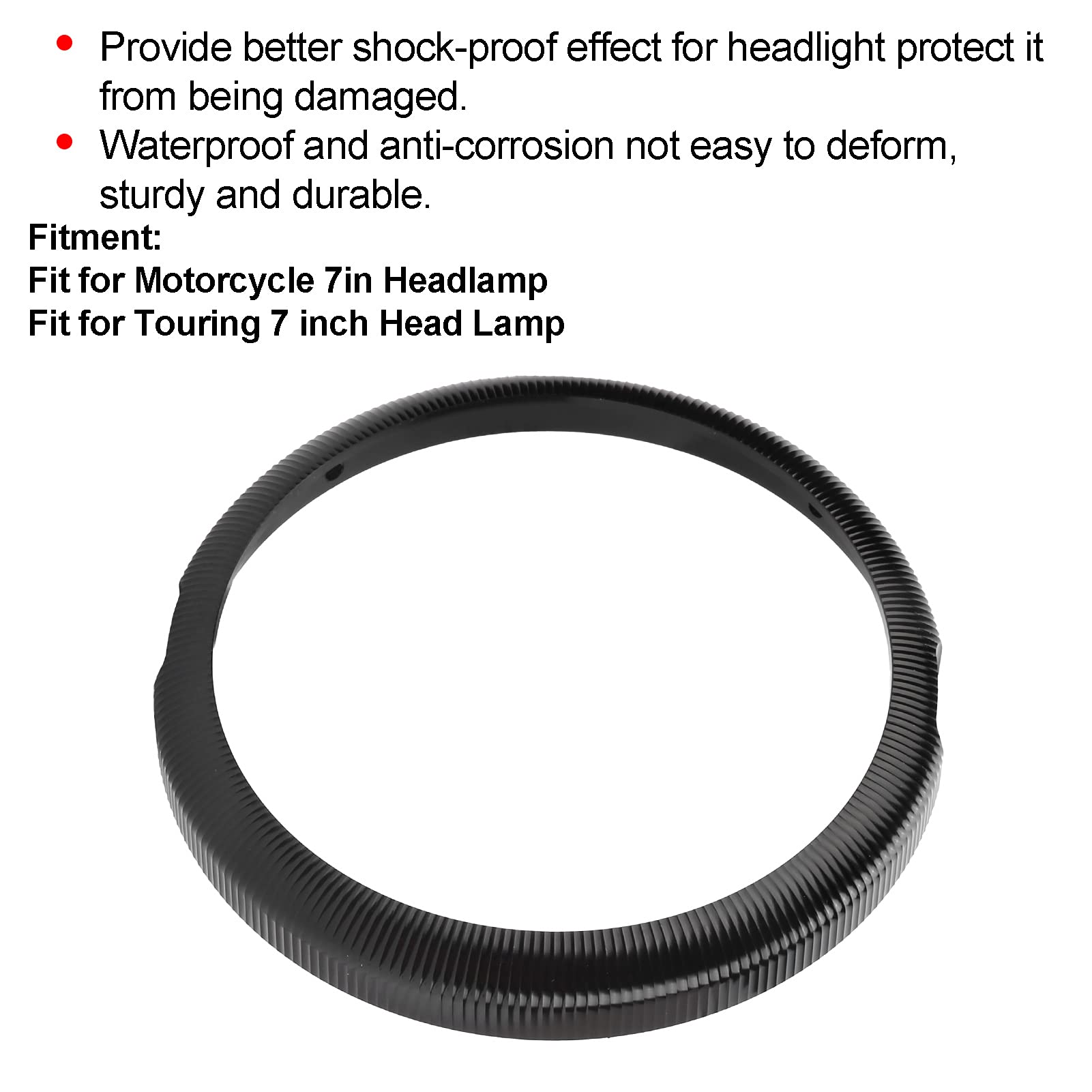 7in CNC Aluminum Alloy Motorcycle Headlight Trim Ring - Durable Headlamp Guard Visor Cover for Harley, Honda, Yamaha - Perfect for Night Riding & Off-Road Adventure Accessories