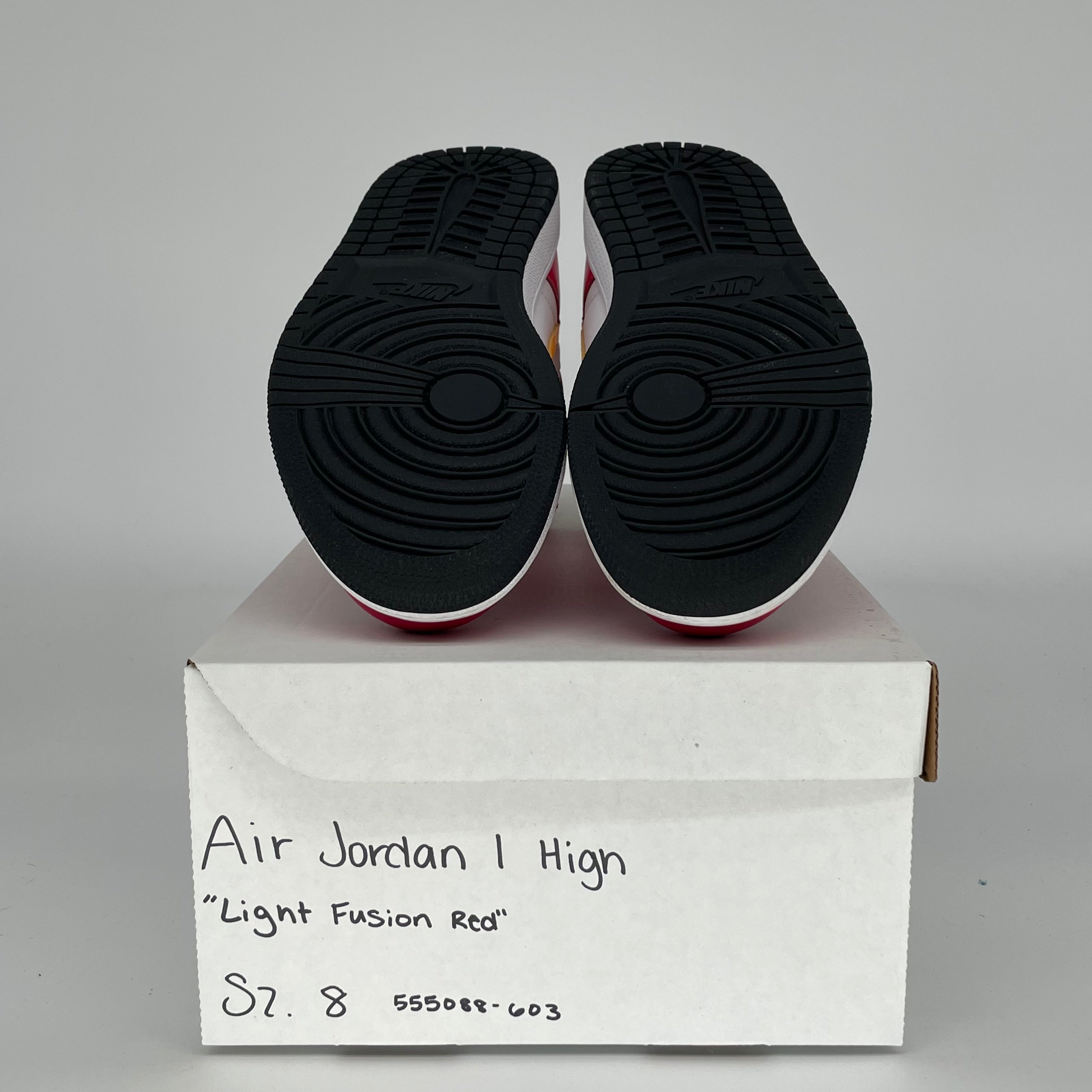 AIR JORDAN 1 Light Fusion Red Men's Basketball Shoes - Size 8 (555088-603) - Perfect for Streetwear, Sneaker Collecting & Casual Fashion
