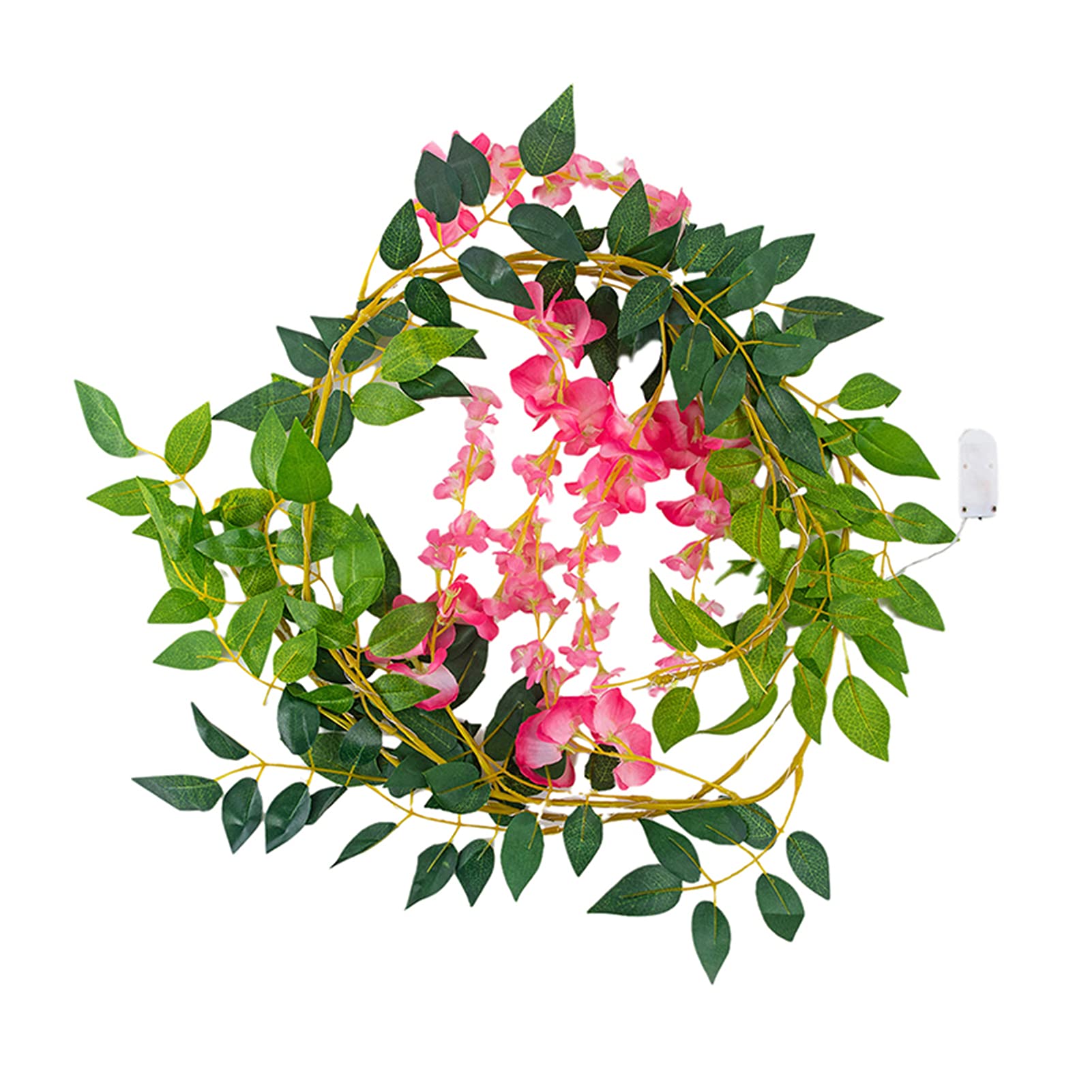 25-Light White Cherry Blossom Wisteria Rattan String Lights - 2.2m Artificial Flower Decor for Home, Garden, Wedding & Party | Romantic Ambiance Lighting for Indoor/Outdoor Decorations