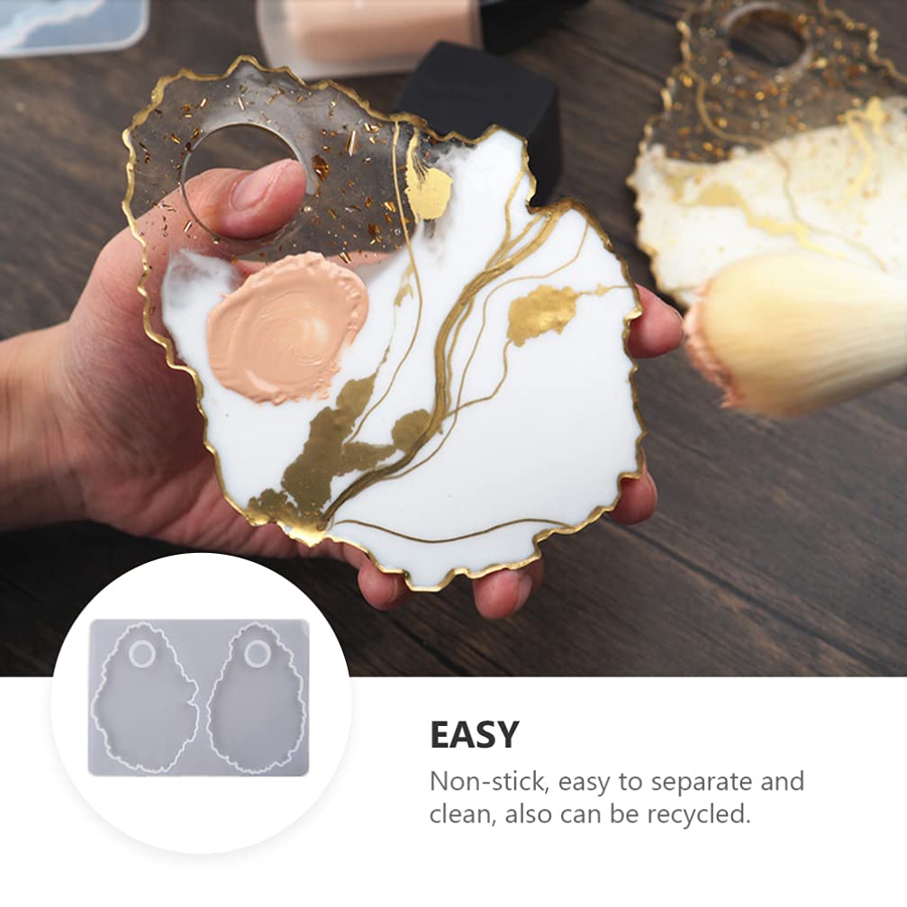 Healifty Silicone Palette Ring Molds for Resin Jewelry, Epoxy Paint Mixing Trays - DIY Craft, Makeup Palette & Art Supplies (Perfect for Jewelry Making, Nail Art, Acrylic Pouring & Home Decor)