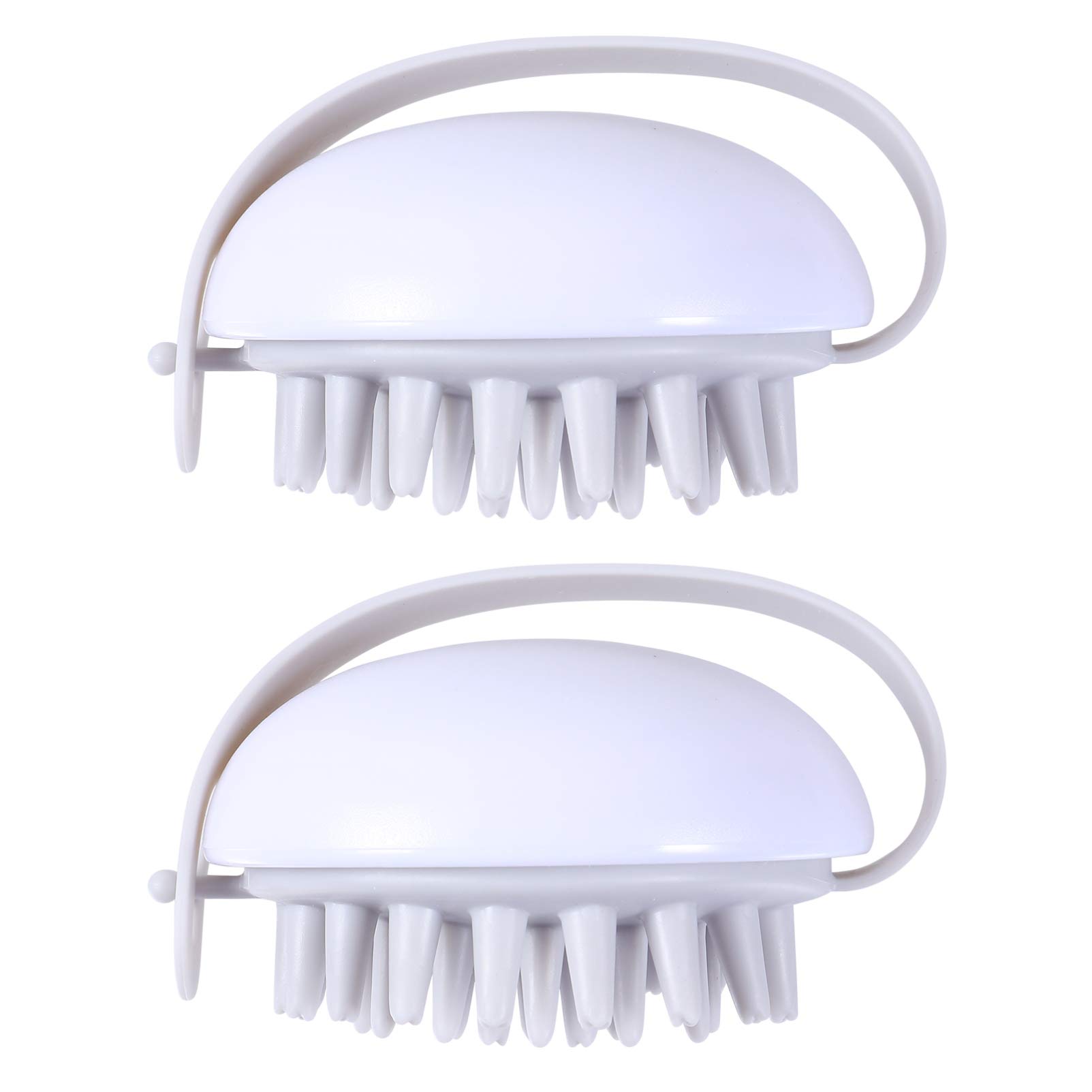 Healifty Electric Scalp Massager & Shampoo Brush - 2 Pack Hair & Body Scrubber for Deep Cleansing - Waterproof Bath Brush for Men, Women & Kids (White) - Perfect for Shower, Spa & Home Hair Care Routine