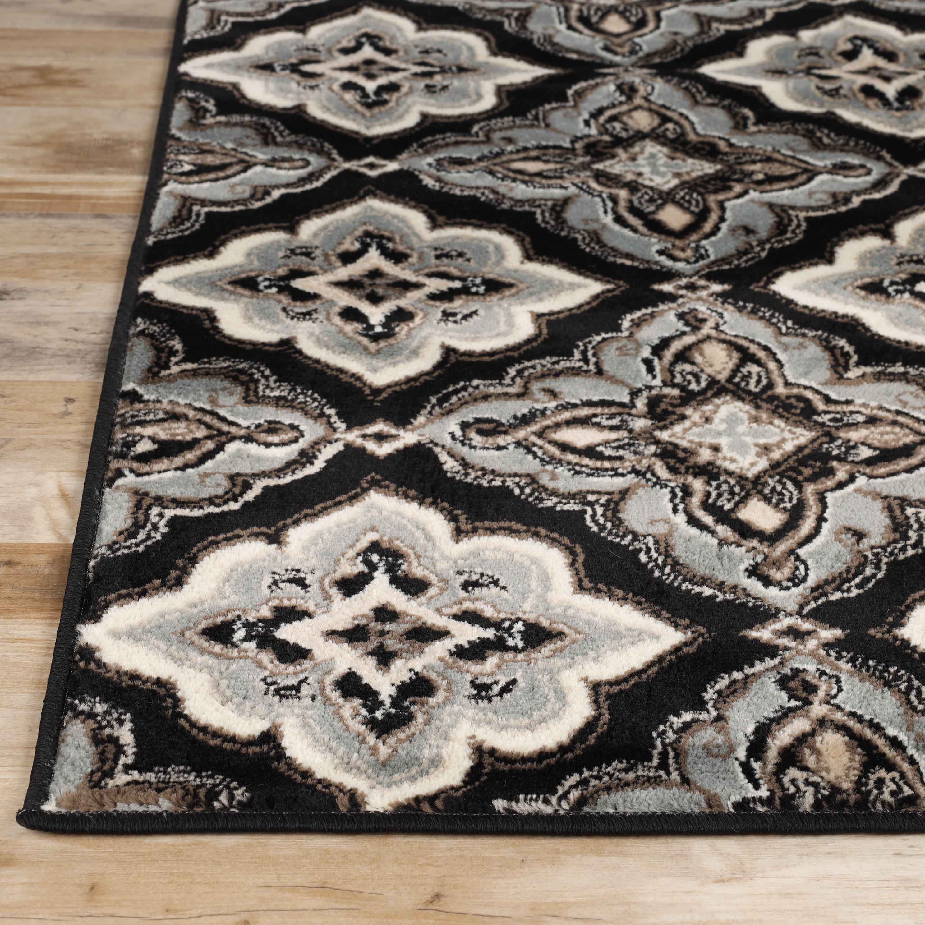 Elegant Crawford Floral Medallion Area Rug - Non-Slip Indoor Bohemian Decor Rug for Living Room, Bedroom & Dining Room