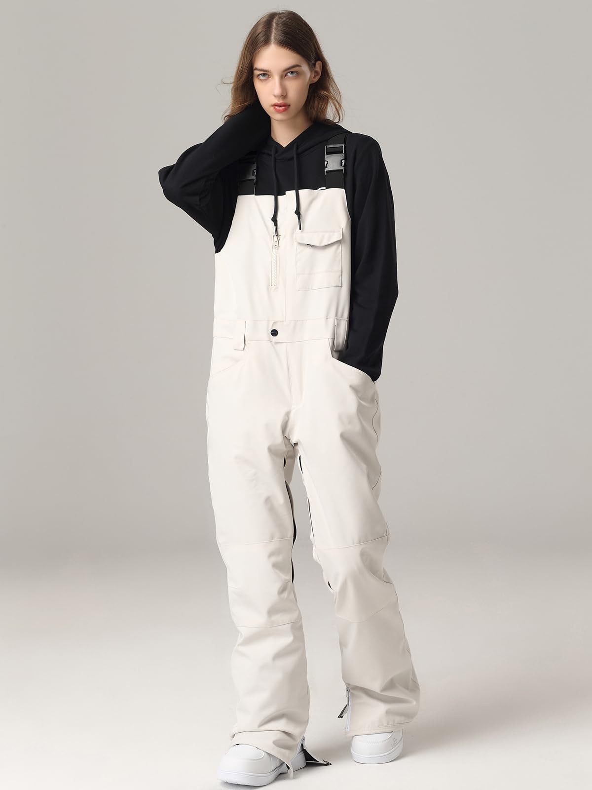 SEARIPE Women's Waterproof Ski Pants - Insulated Snow Bib Overalls with Adjustable Fit & Ripstop Fabric for Skiing, Snowboarding & Winter Outdoor Activities