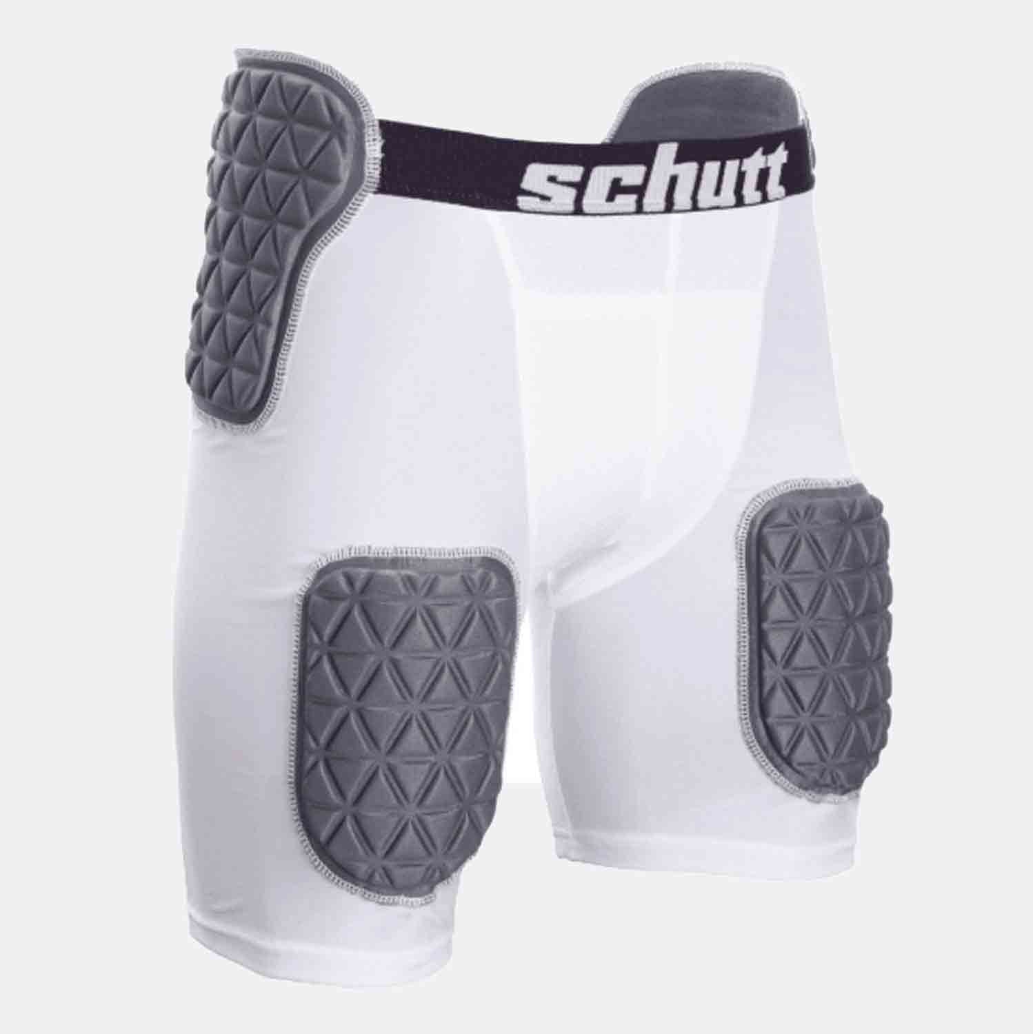 Schutt Adult Protect Tri All in One Football Girdle - White | Compression Shorts with Built-in Pads for Football, Soccer & Rugby | Perfect for Training, Games & Contact Sports