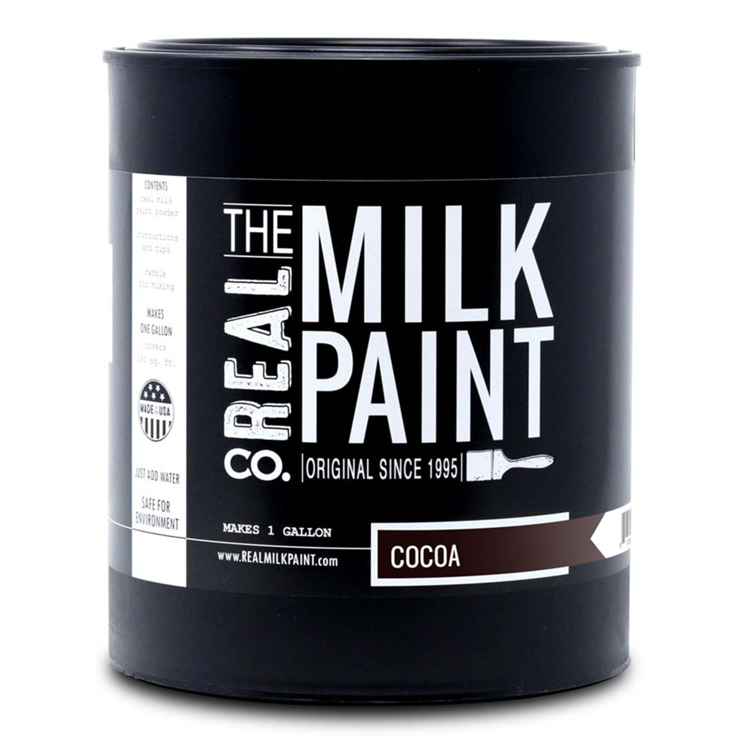 Real Milk Paint - Organic Water-Based Matte Wood Paint for Furniture, Cabinets, Walls, Brick & Stone | VOC-Free, Non-Toxic | Cocoa Color 1 Gallon | Perfect for DIY Home Decor & Furniture Restoration