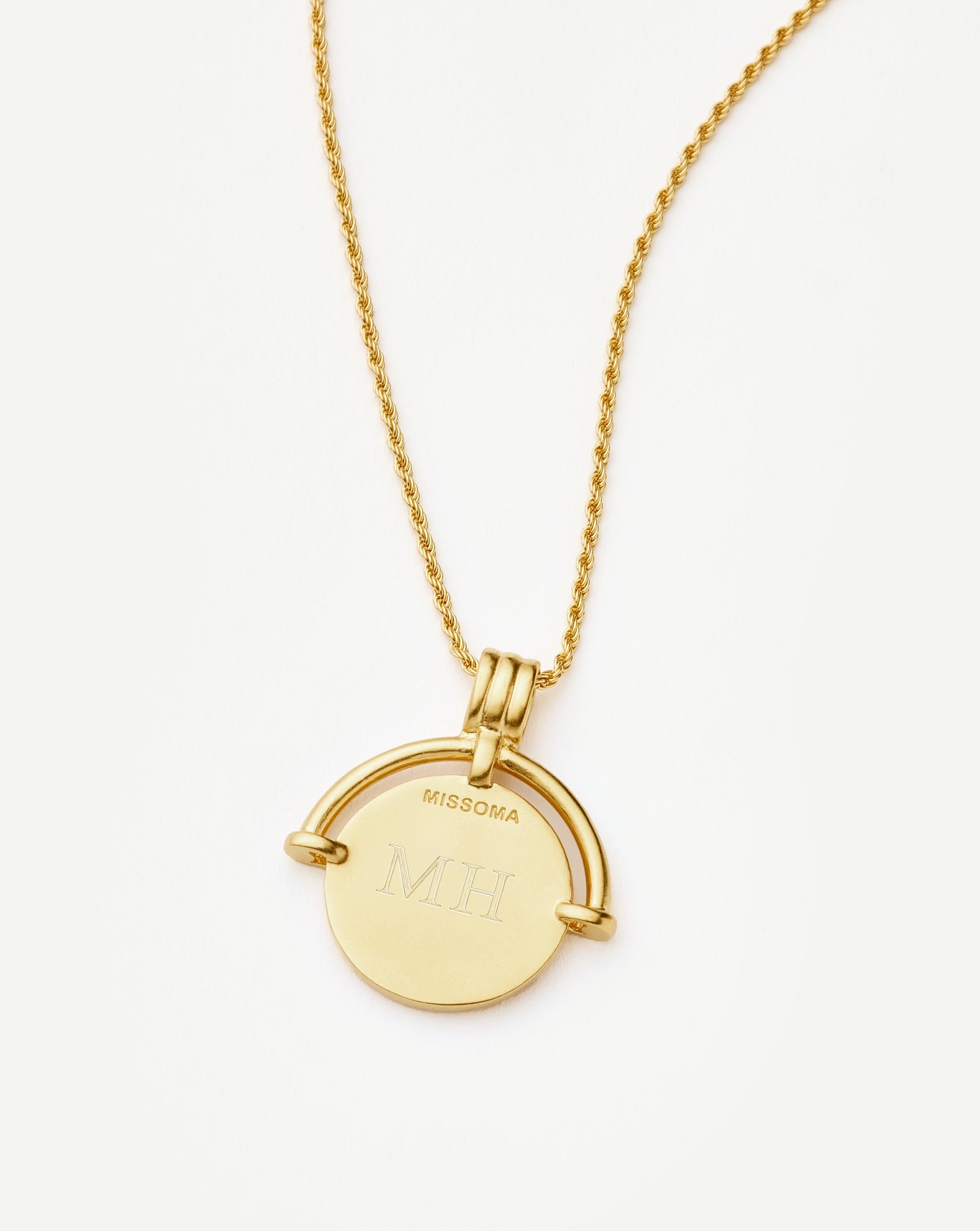 Lucy Williams Medium Engravable Roman Arc Coin Necklace - 18k Gold Plated Jewelry for Women | Perfect Gift for Anniversary, Birthday & Special Occasions