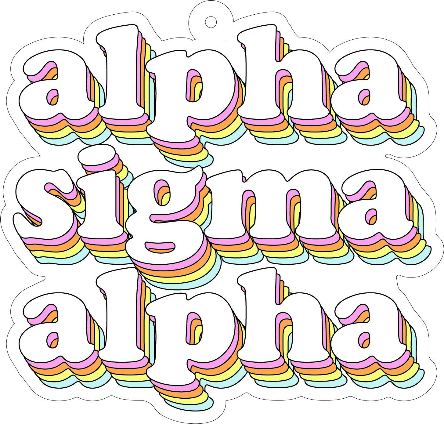 Alpha Sigma Alpha Retro Car Air Freshener - 2 Pack Hanging Air Fresheners for Car, Home & Office - Long Lasting Fragrance for Vehicles, Closets & Small Spaces