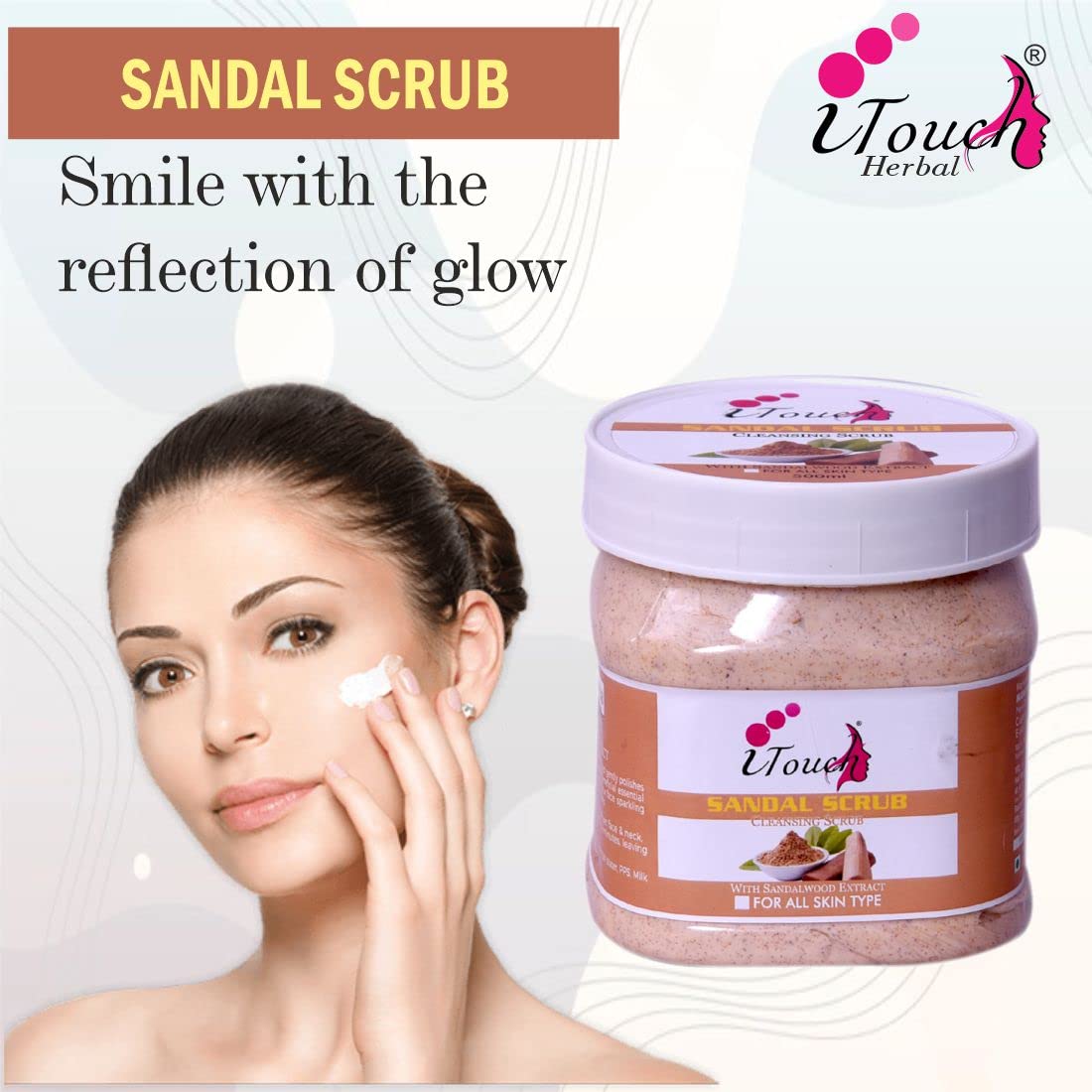 Organic Sandalwood Scrub for Face & Body – 500ml Deep Exfoliating Cleanser | Dead Skin & Blackhead Remover | Brightening & Revitalizing Treatment | Perfect for Spa Day & At-Home Skincare Routine