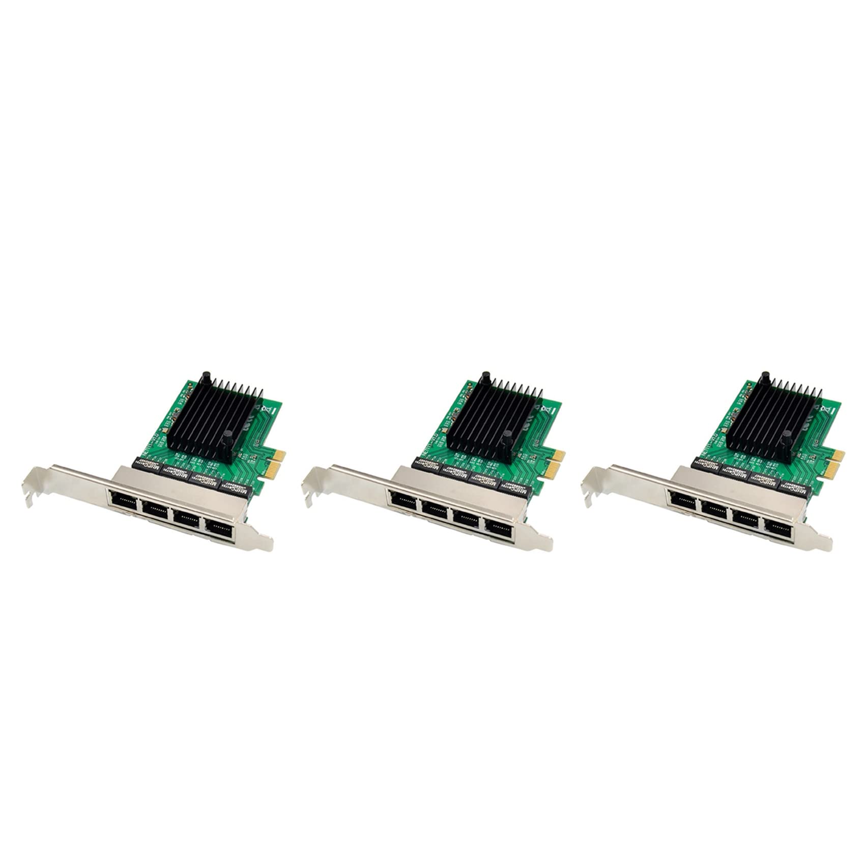 Censous 3X PCI-E X1 Gigabit Ethernet Network Card - 4 Port RTL8111F LAN Adapter for High-Speed Internet & Gaming | Perfect for Servers, Workstations & Home Networking